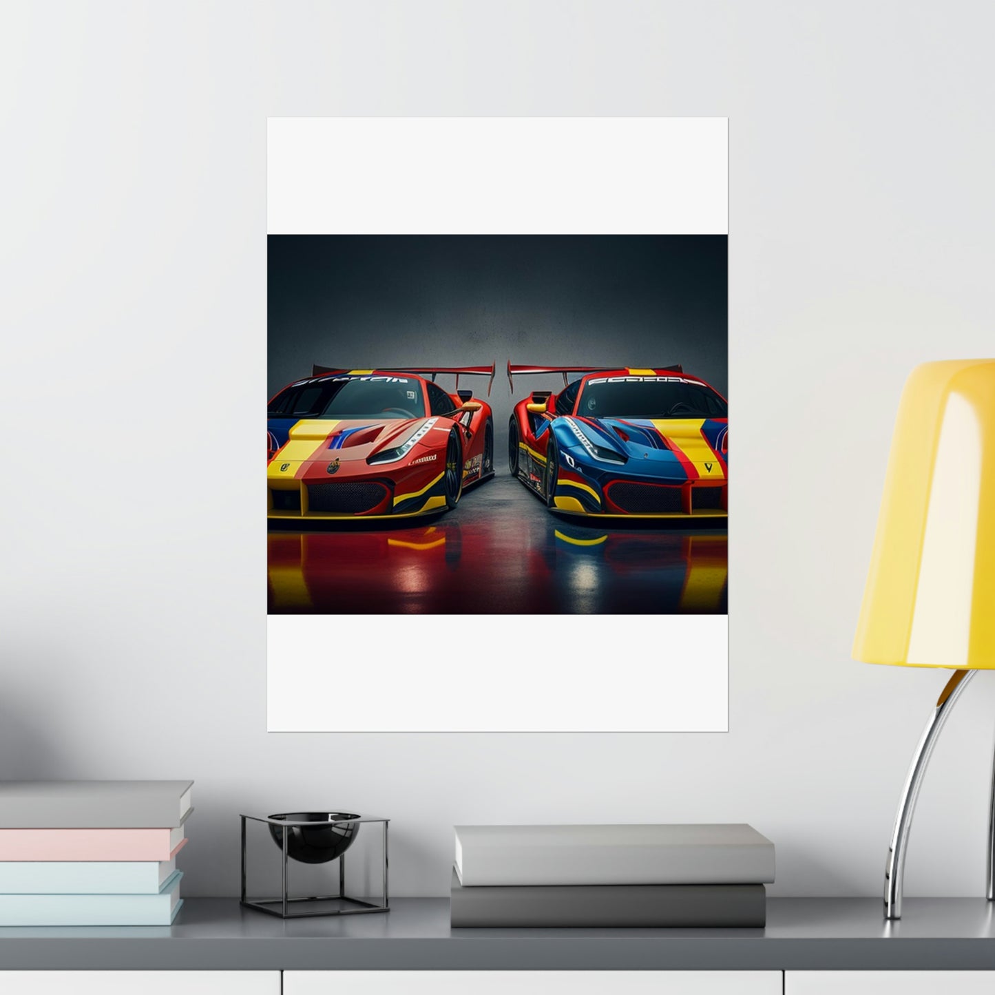 Premium Matte Vertical Posters Ferrari Red Blue 4