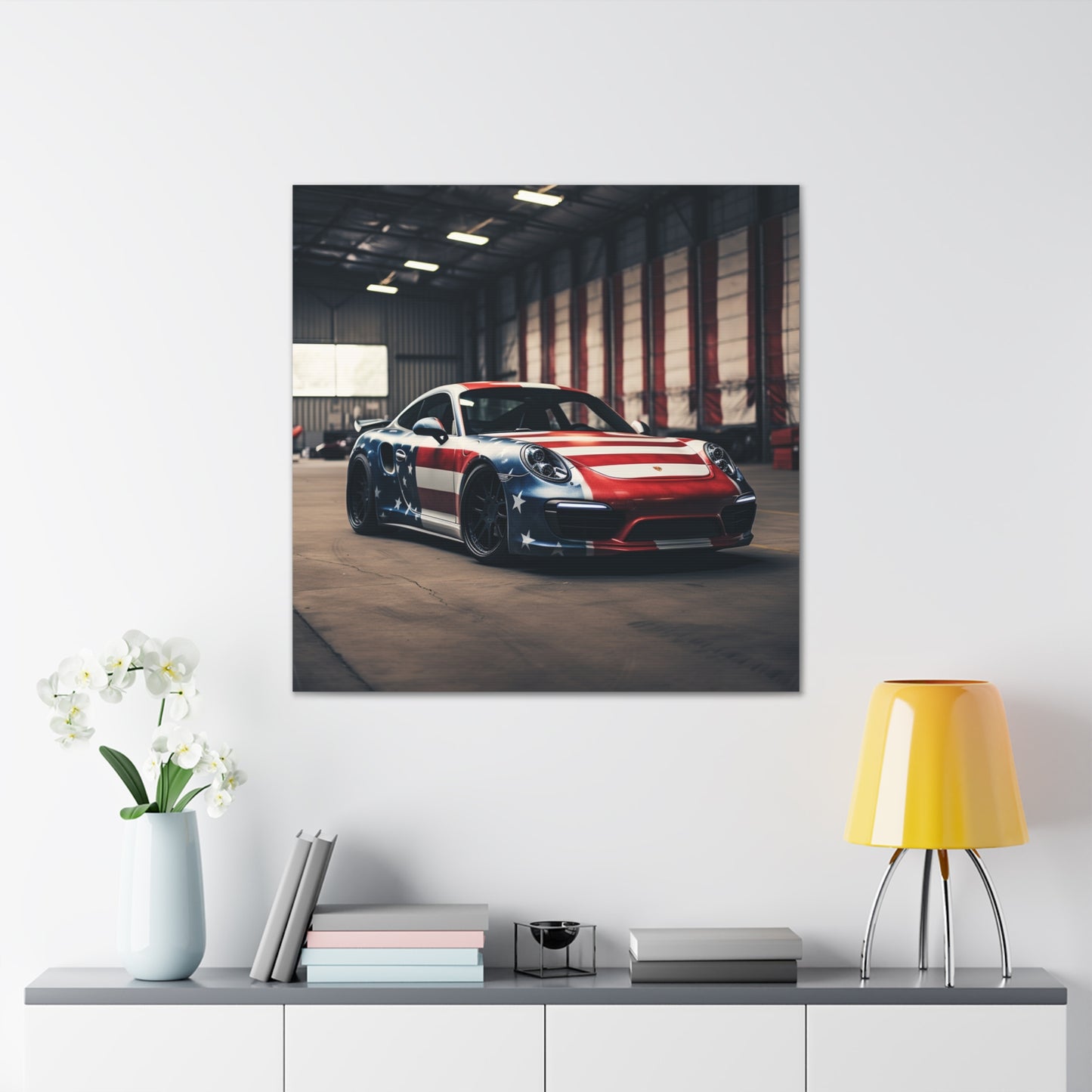 Canvas Gallery Wraps American Flag Porsche 2