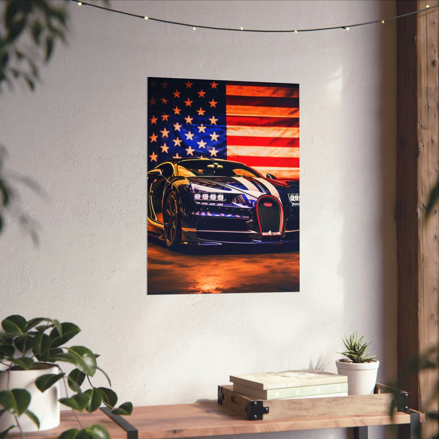 Premium Matte Vertical Posters Macro Bugatti American Flag 4