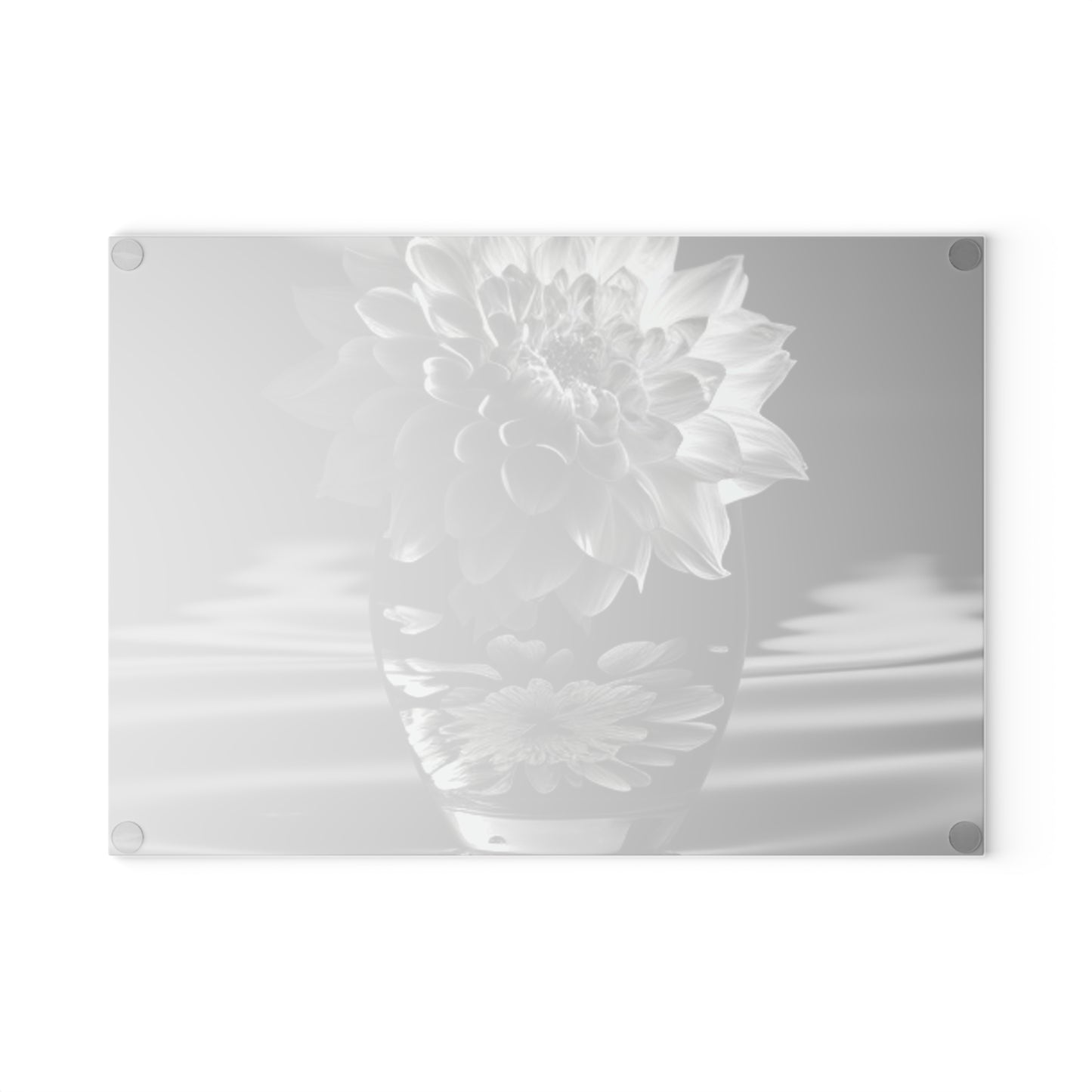 Glass Cutting Board White Dahlia 4