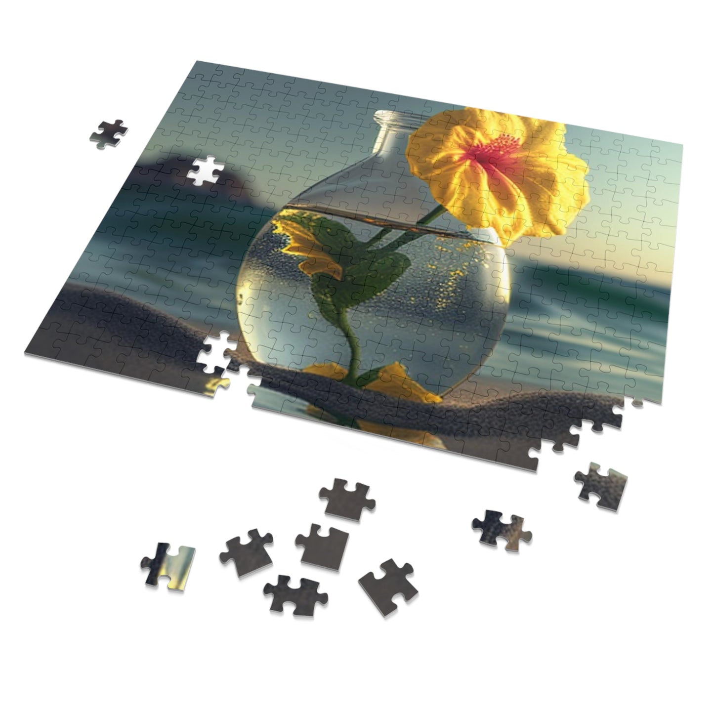 Jigsaw Puzzle (30, 110, 252, 500,1000-Piece) Yellow Hibiscus glass 2