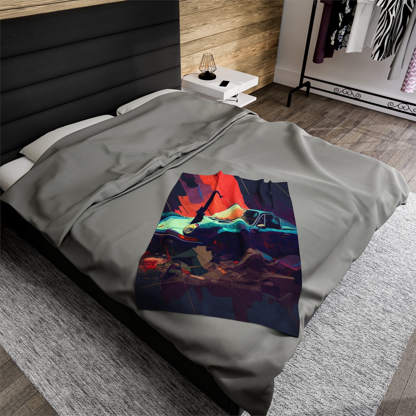 Velveteen Plush Blanket Porsche Abstract 2