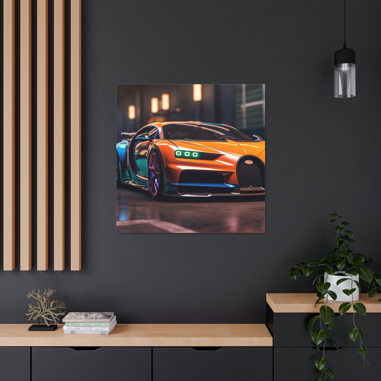 Canvas Gallery Wraps Hyper Bugatti Neon Chiron 1