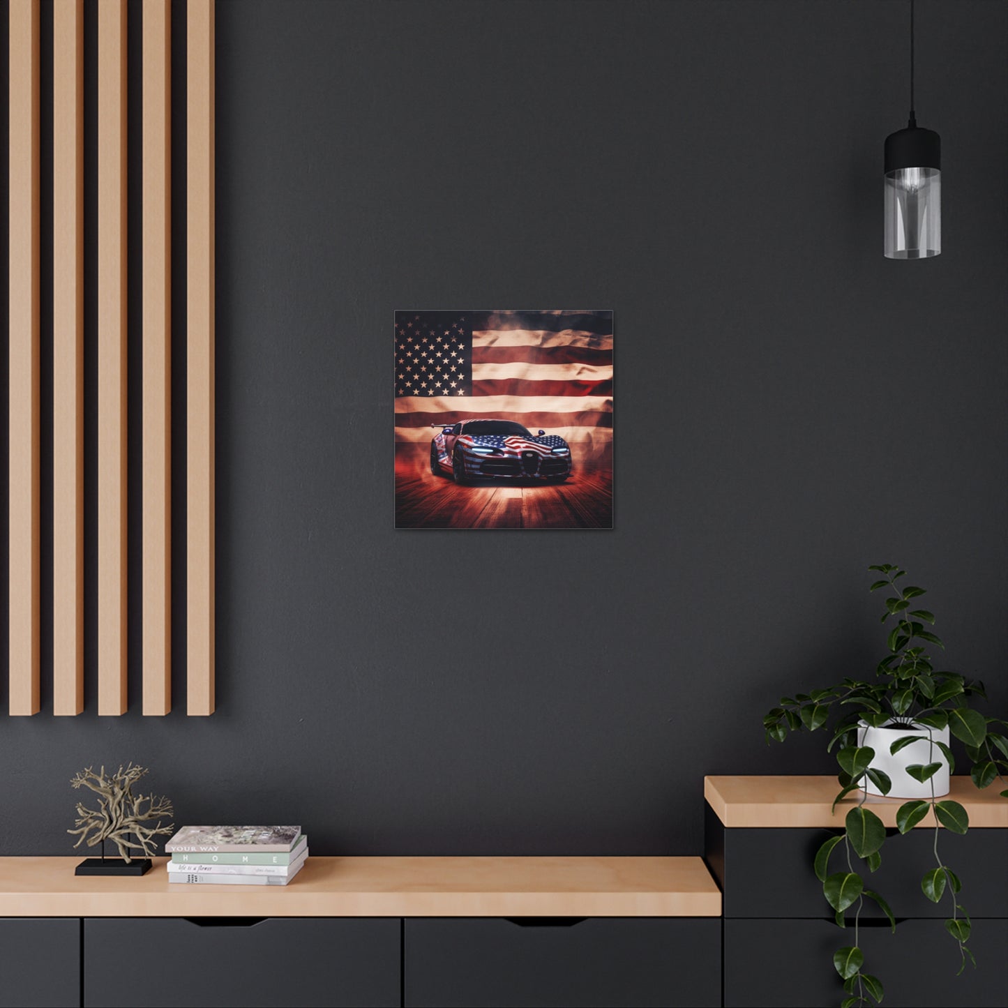 Canvas Gallery Wraps Abstract American Flag Background Bugatti 2