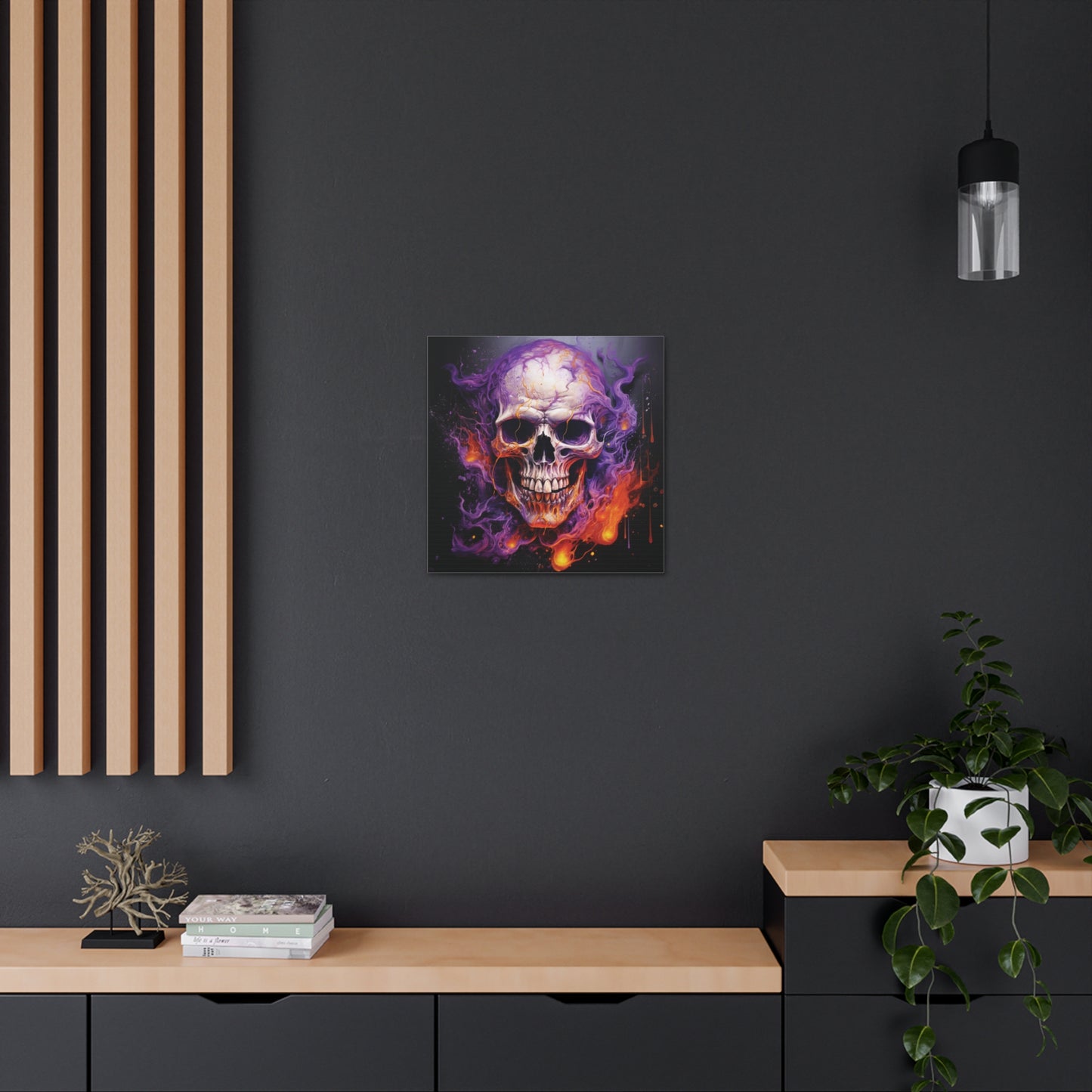 Canvas Gallery Wraps Skull Flames 2