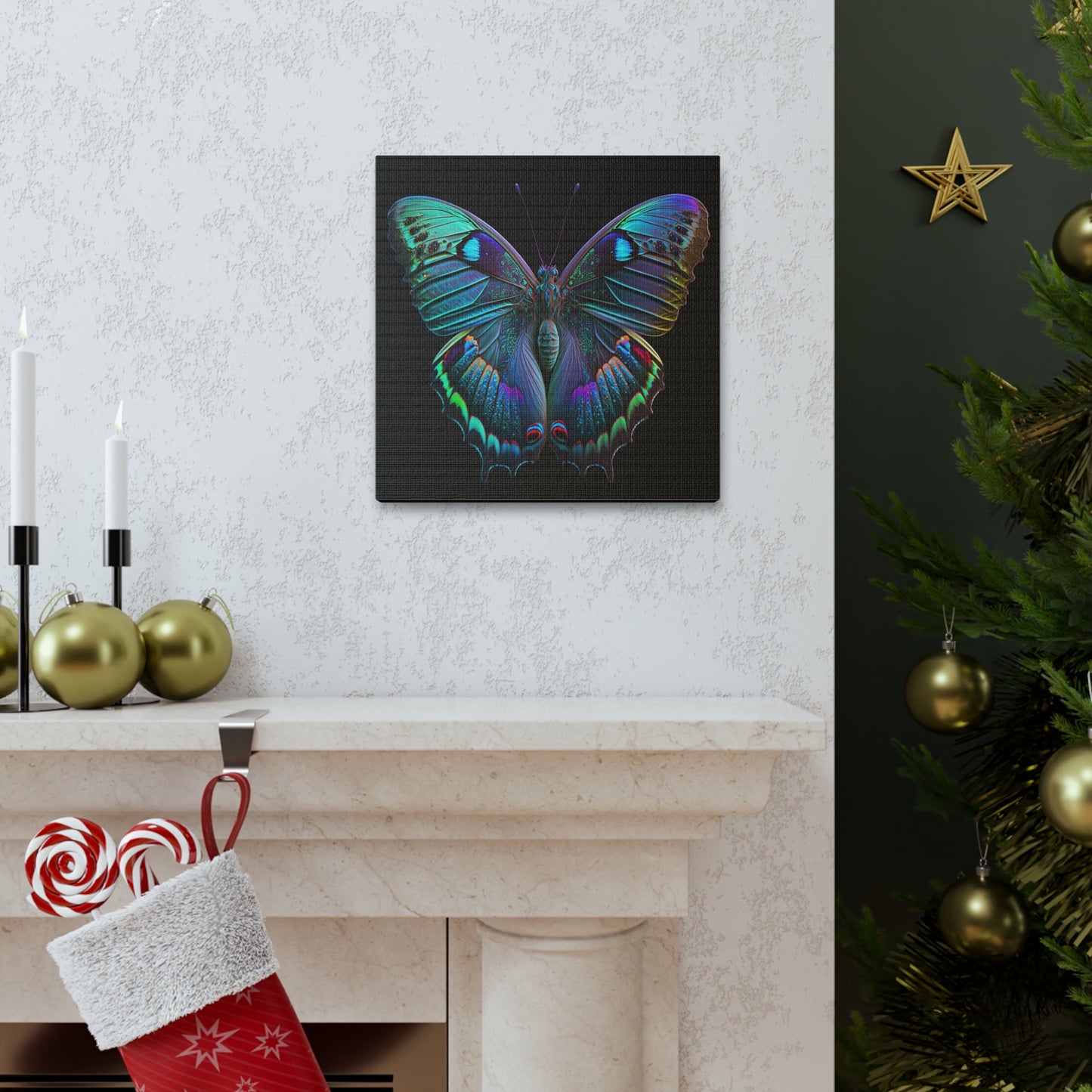 Canvas Gallery Wraps Hue Neon Butterfly 4