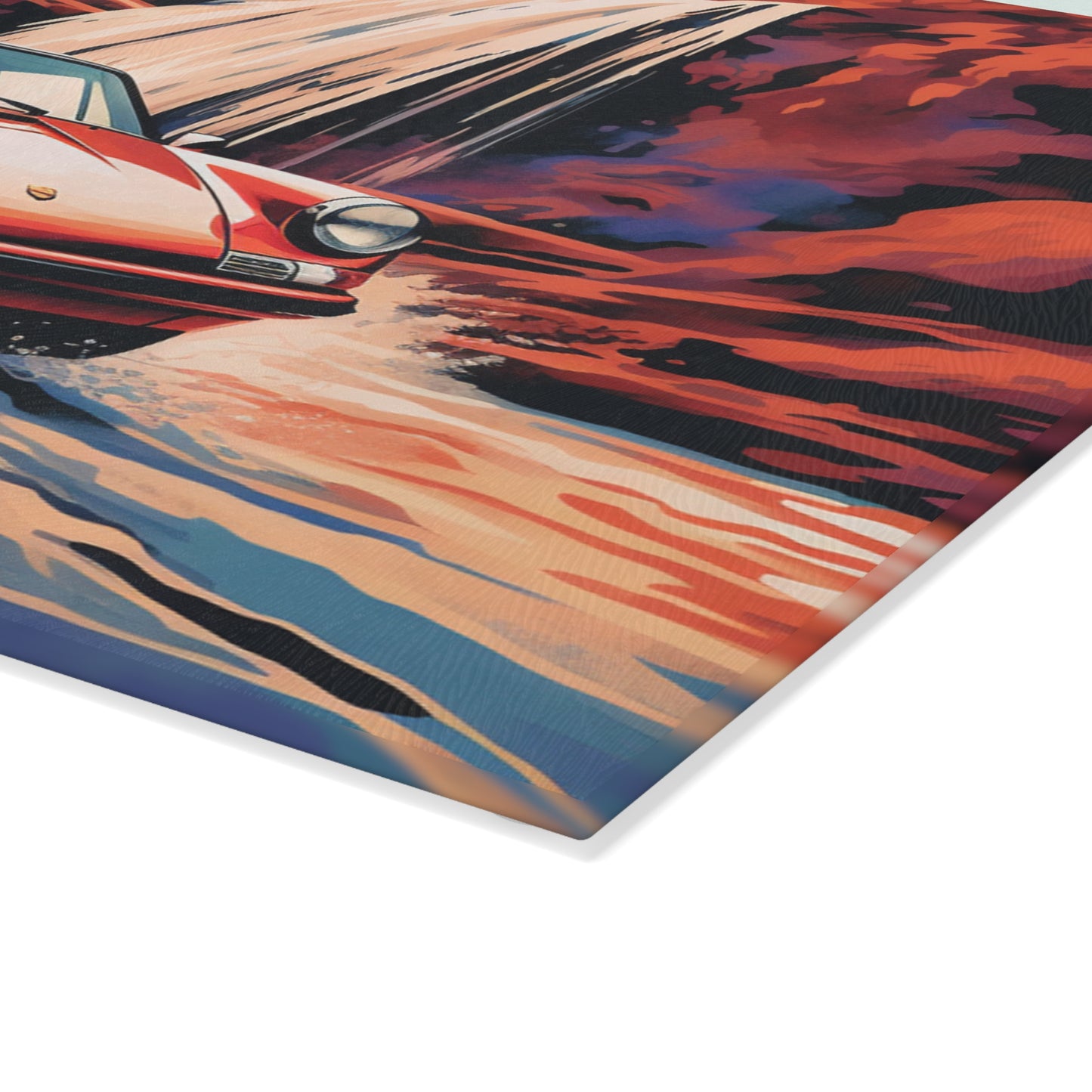 Glass Cutting Board American Flag Porsche Abstract 4