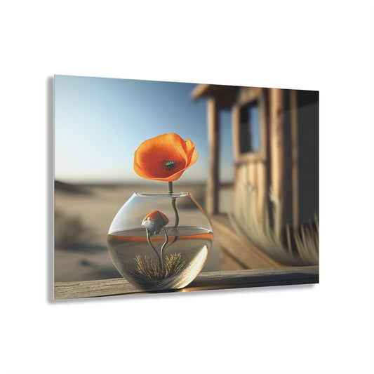 Acrylic Prints Orange Poppy in a Vase 1