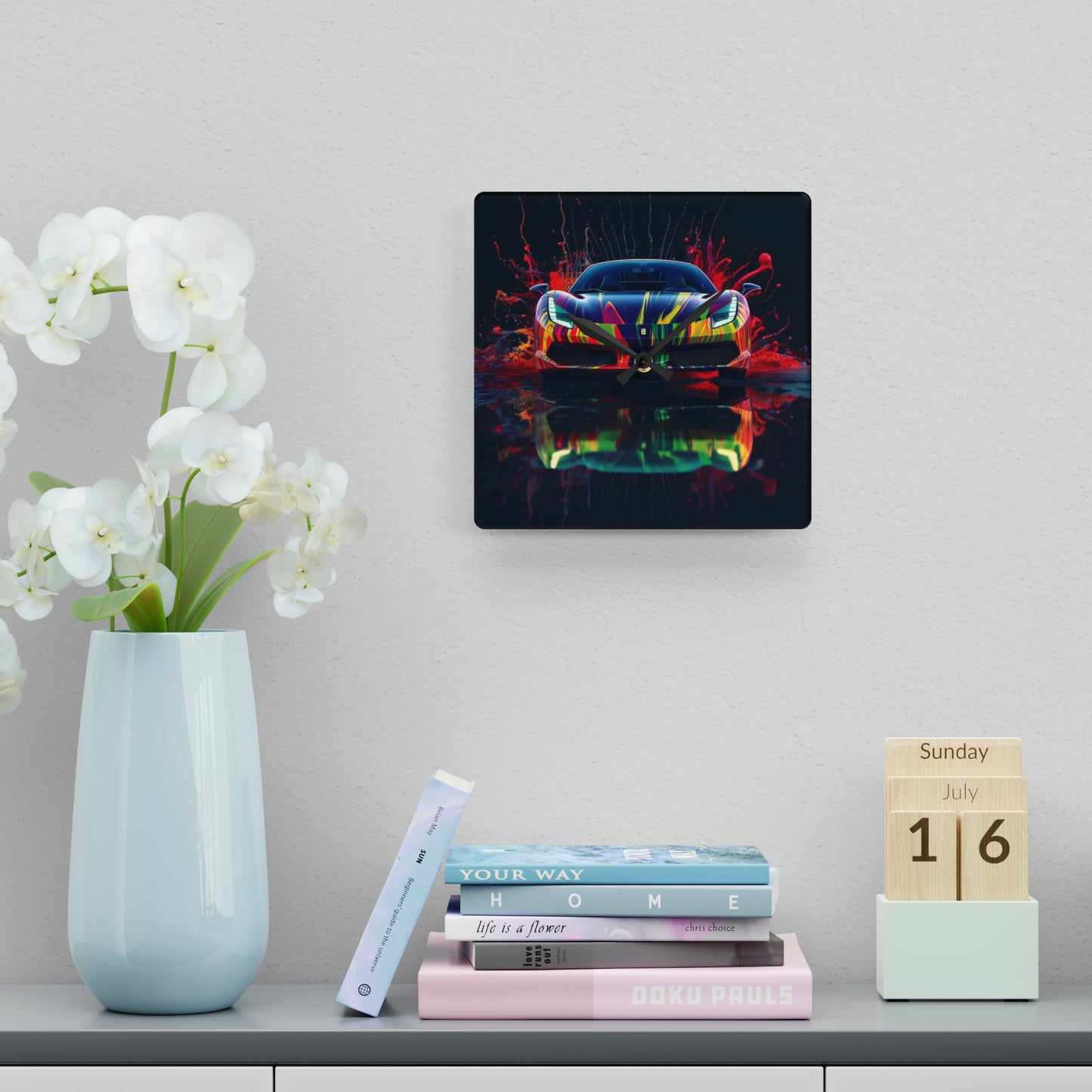 Acrylic Wall Clock Ferrari Fusion Water 1