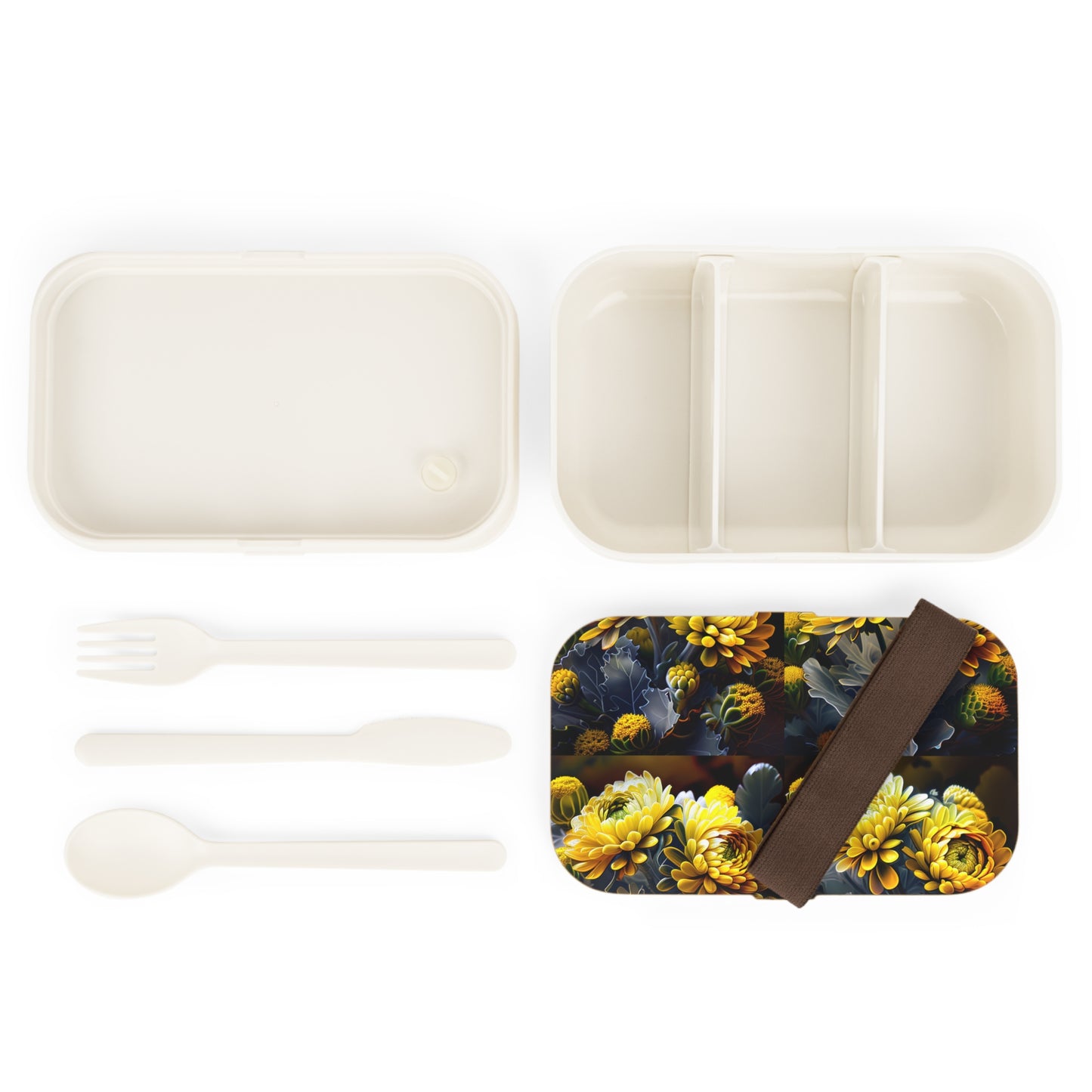 Bento Lunch Box Yellow Hermosas Flores Amarillas 5