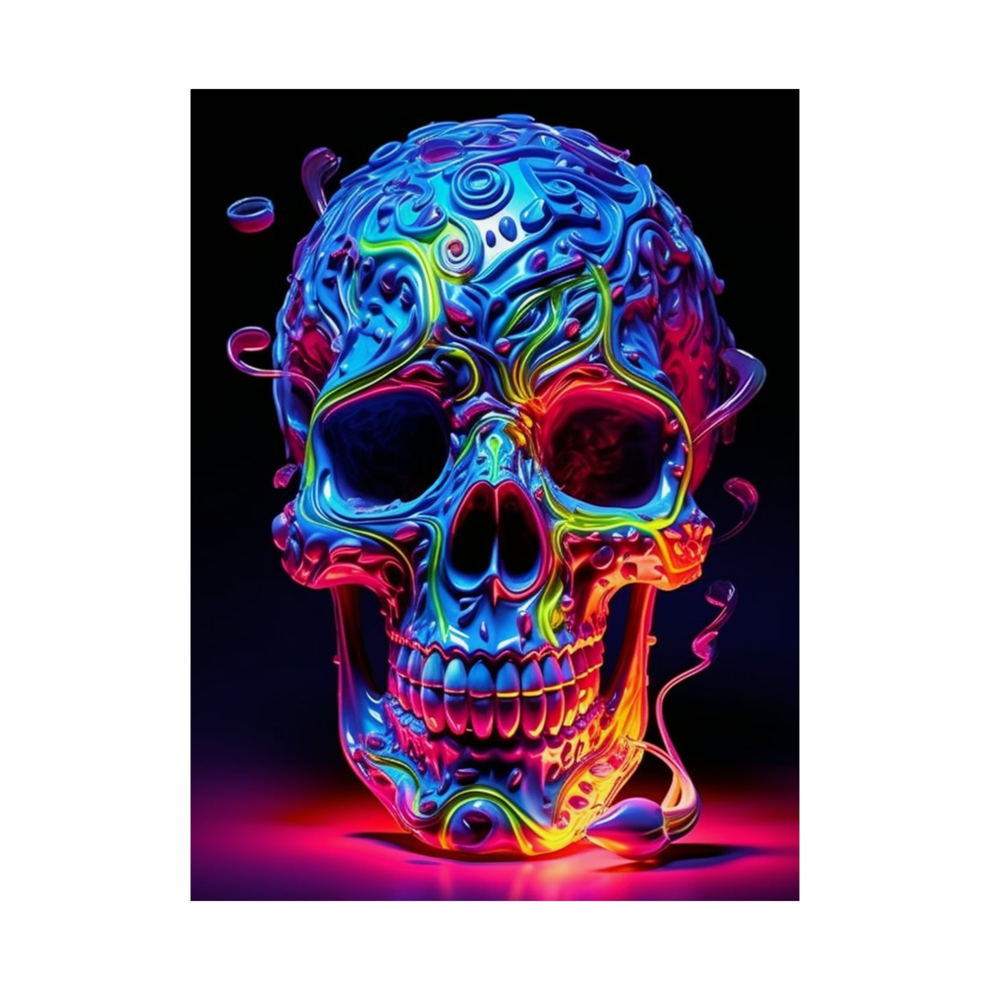 Premium Matte Vertical Posters Macro Skull Color 3