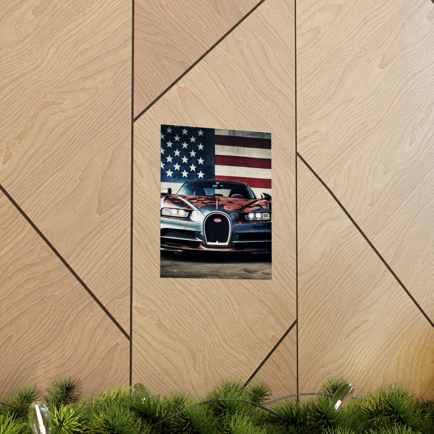 Premium Matte Vertical Posters Bugatti Flag 3