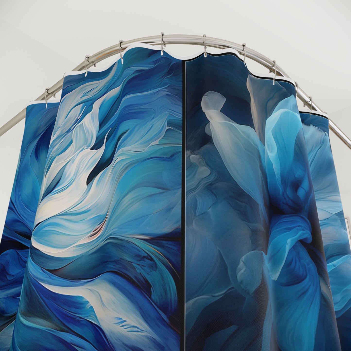 Polyester Shower Curtain Blue Tluip Abstract 5