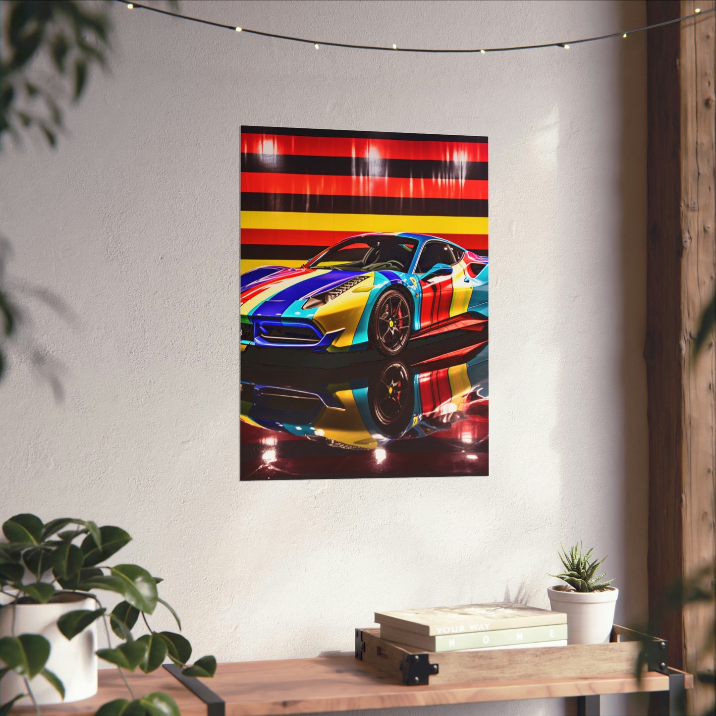 Premium Matte Vertical Posters Hyper Colorfull Ferrari 2