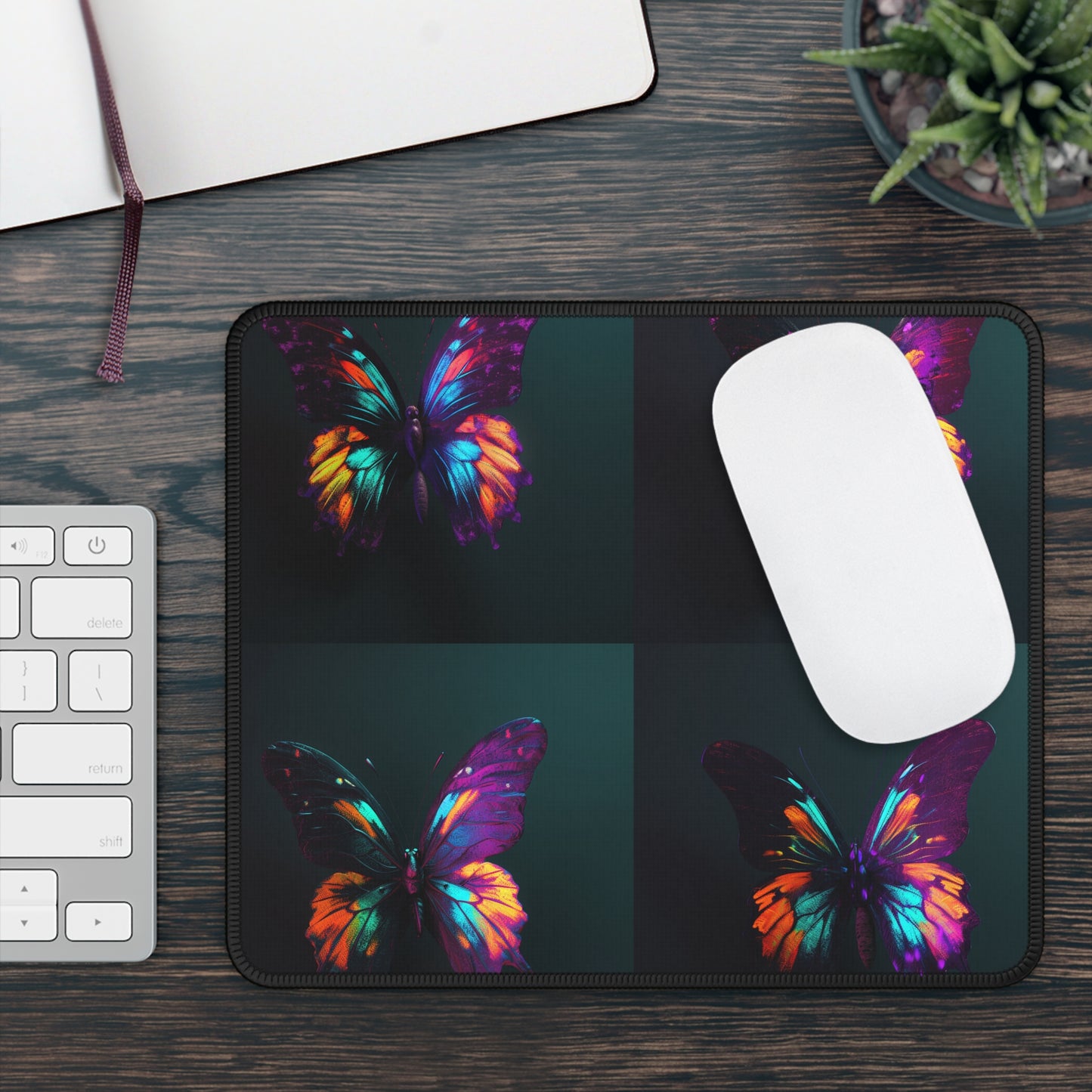 Gaming Mouse Pad  Hyper Colorful Butterfly Purple 5