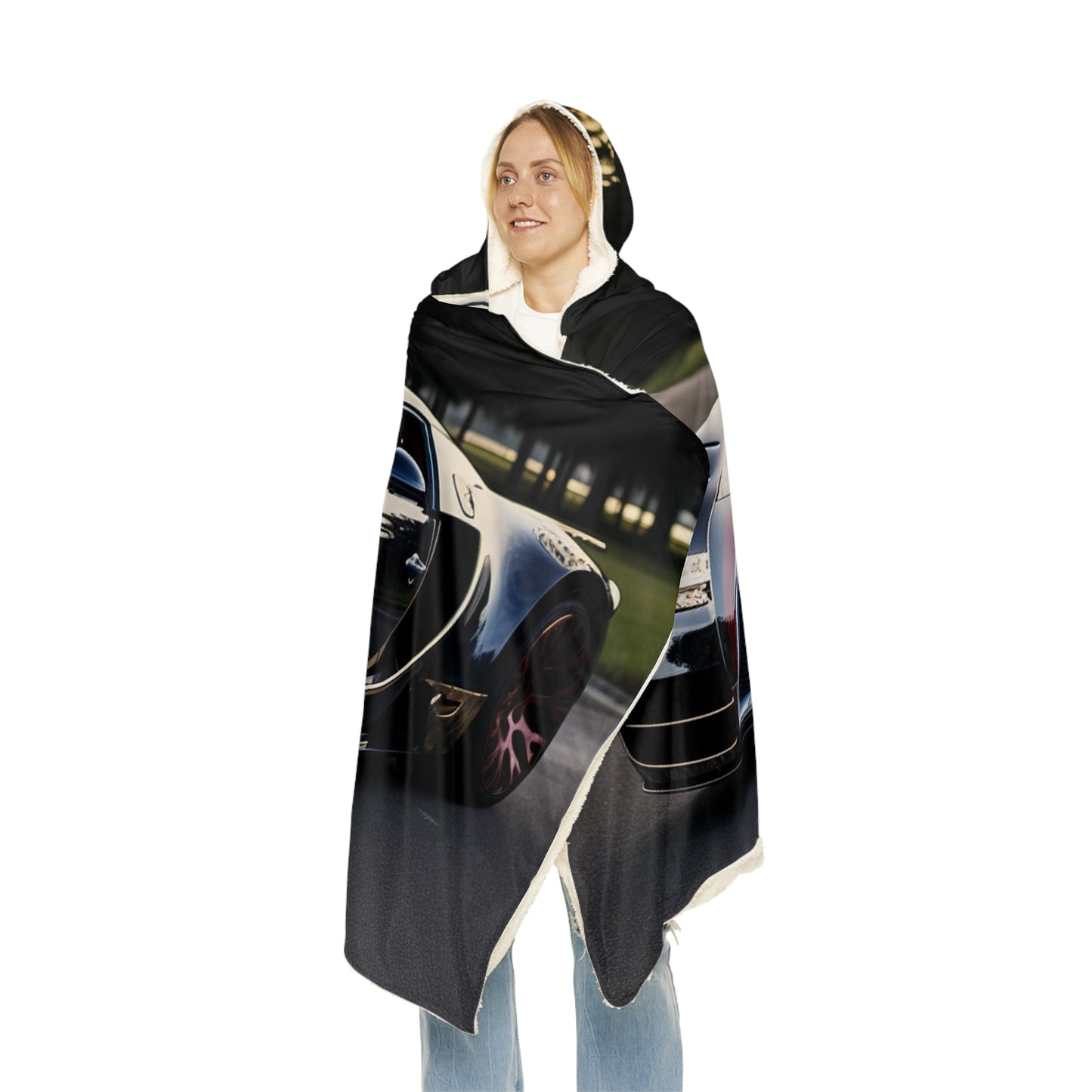 Snuggle Hooded Blanket Bugatti Flag American 1