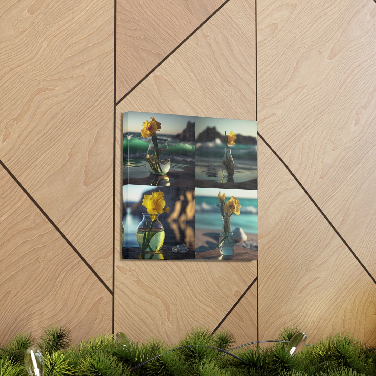 Canvas Gallery Wraps Yellow Gladiolus glass 5