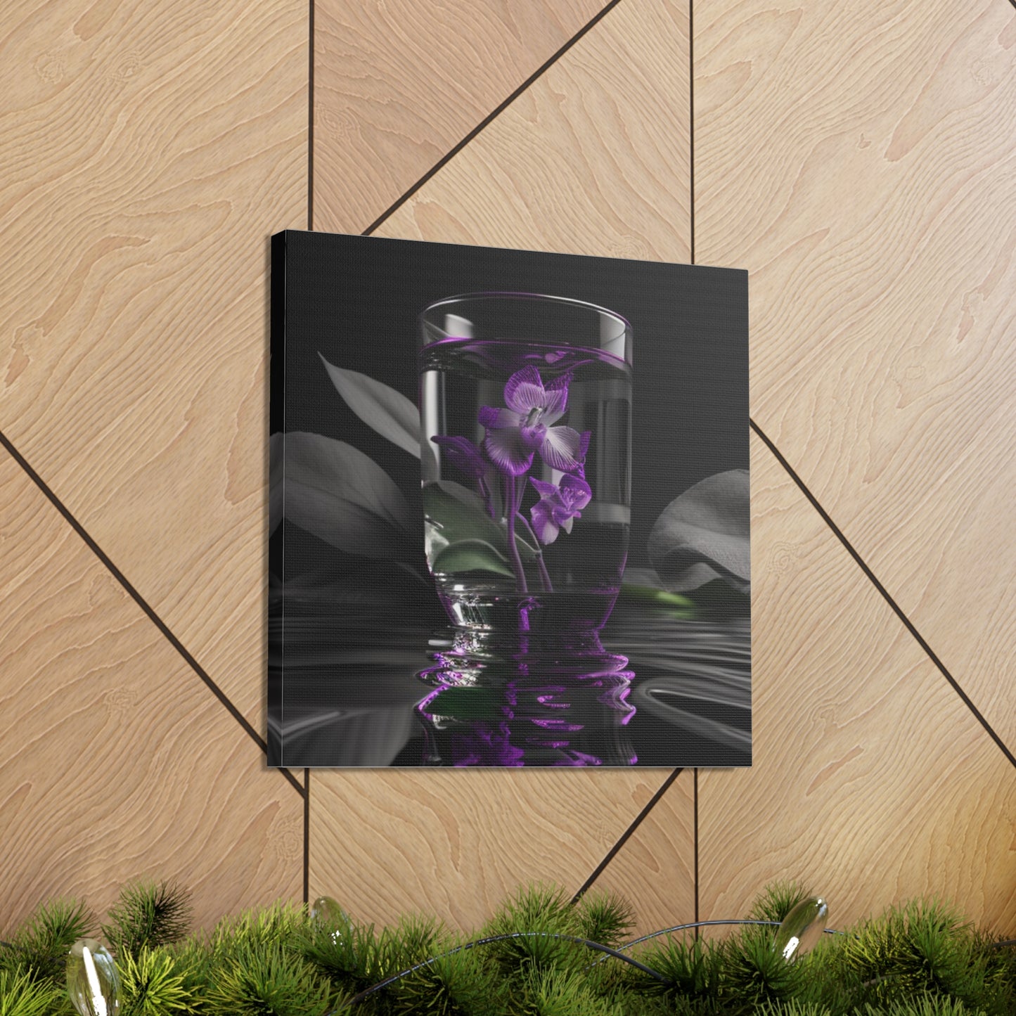 Canvas Gallery Wraps Purple Orchid Glass vase 1