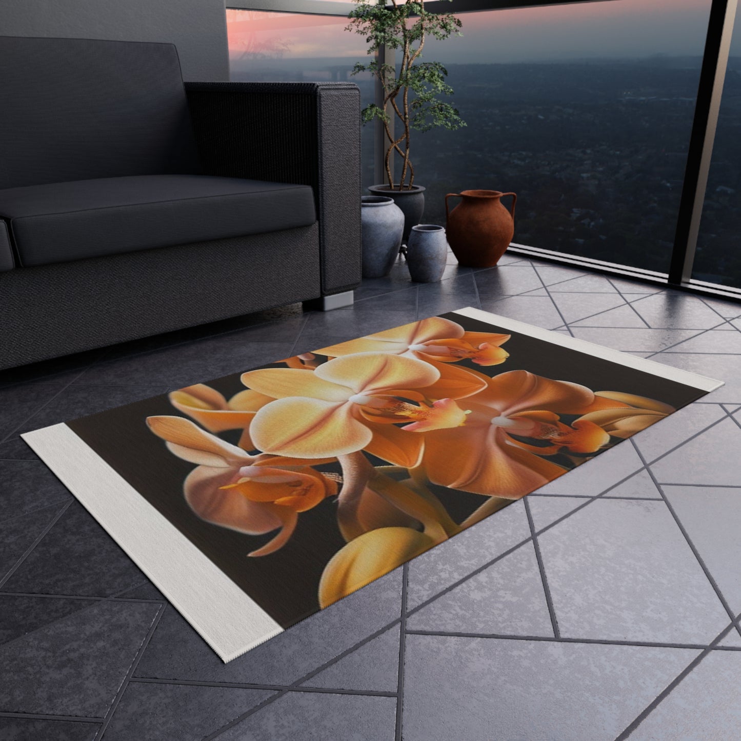 Outdoor Rug  orchid pedals 1