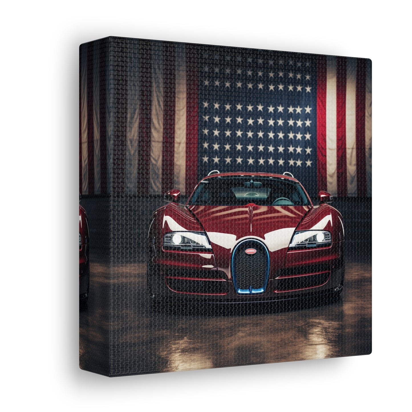 Canvas Gallery Wraps American Flag Background Bugatti 1