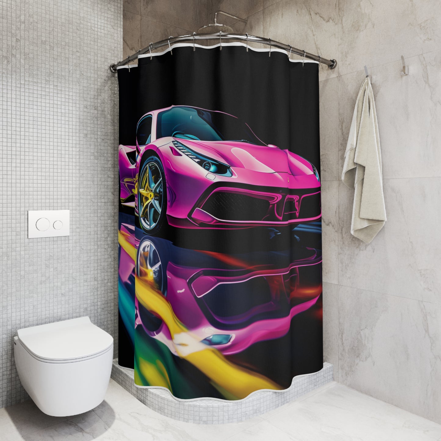 Polyester Shower Curtain Ferrari Flair Macro 4