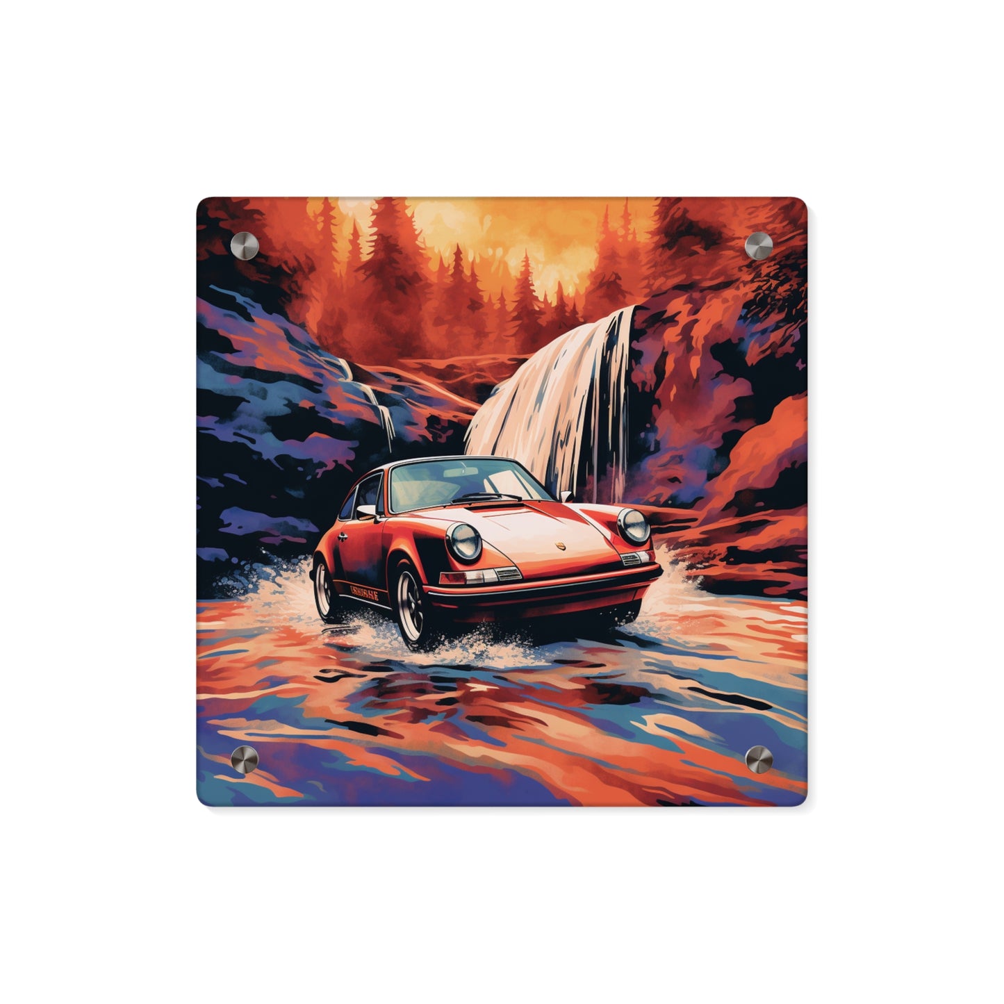 Acrylic Wall Art Panels American Flag Porsche Abstract 4