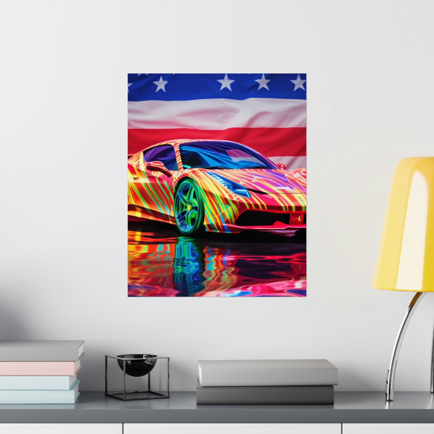 Premium Matte Vertical Posters Hyper Colorfull Ferrari 4