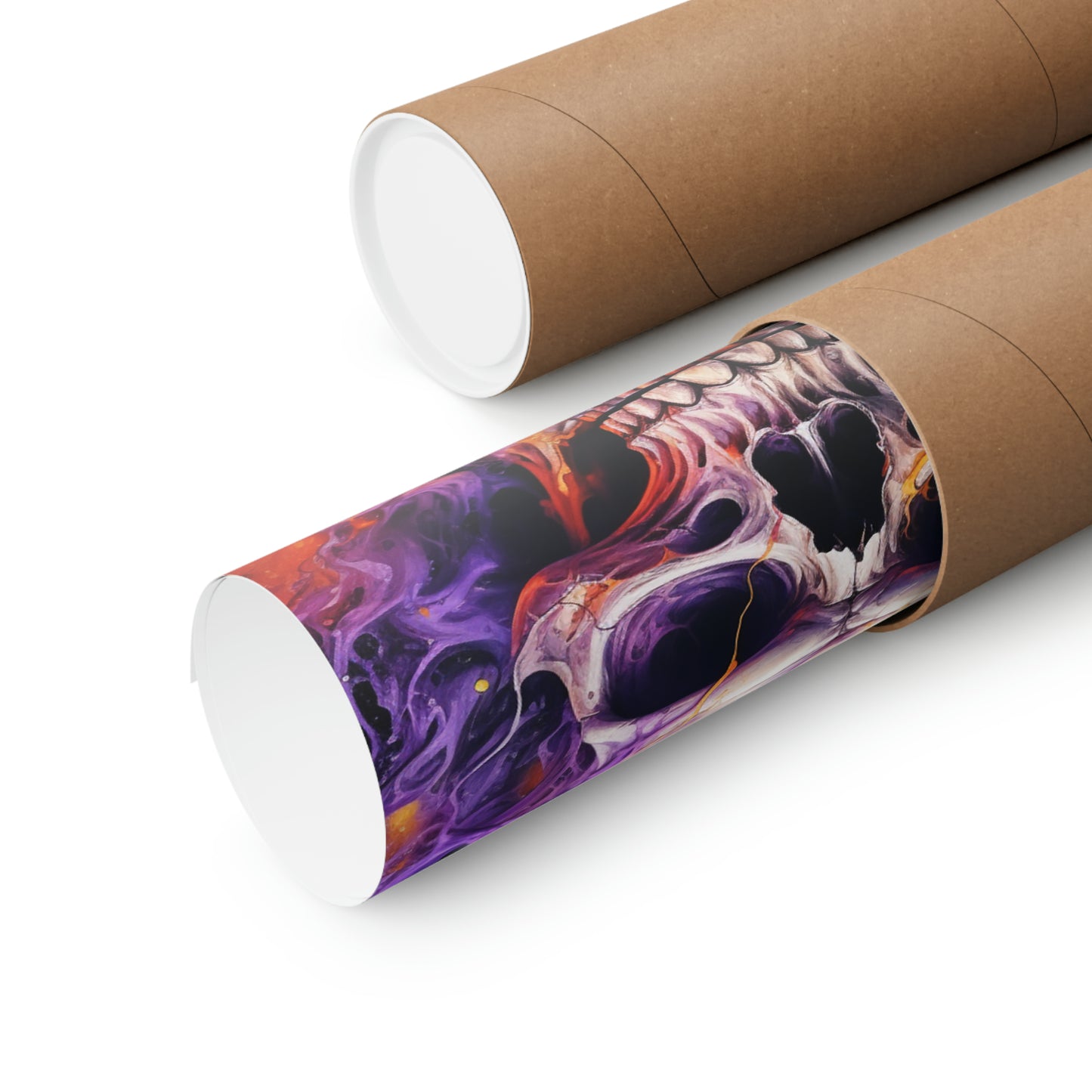 Premium Matte Vertical Posters Skull Flames 2