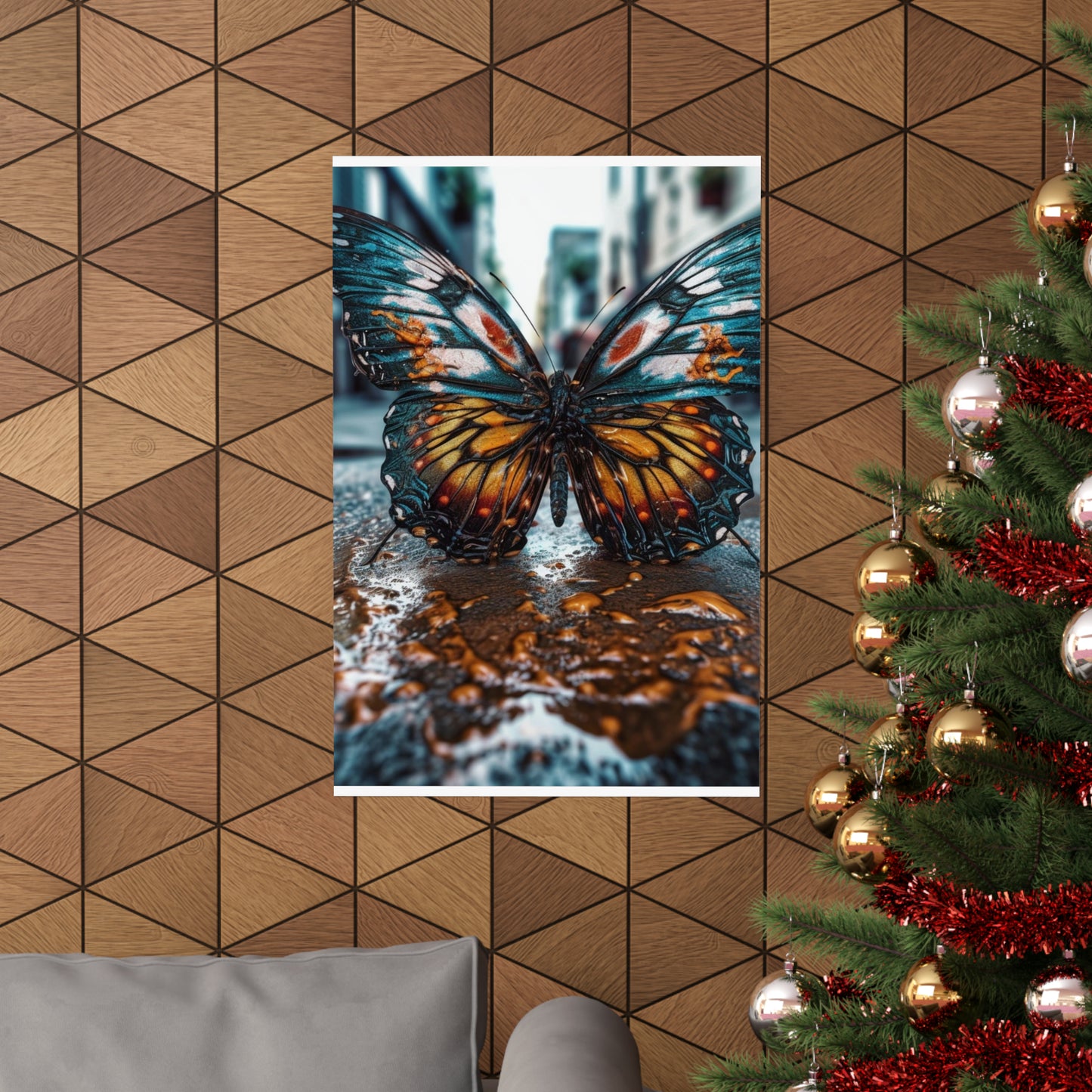 Premium Matte Vertical Posters Water Butterfly Street 3