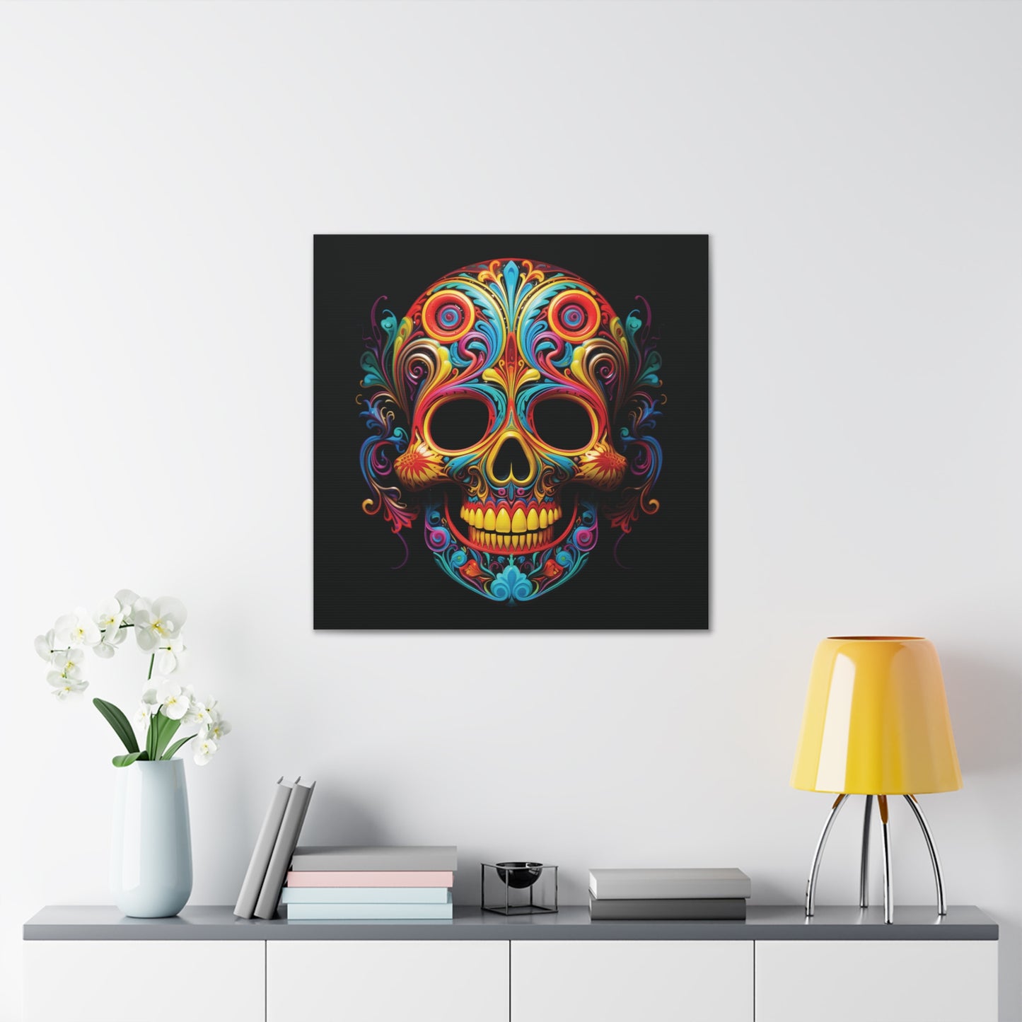 Canvas Gallery Wraps Macro Skull Color 1