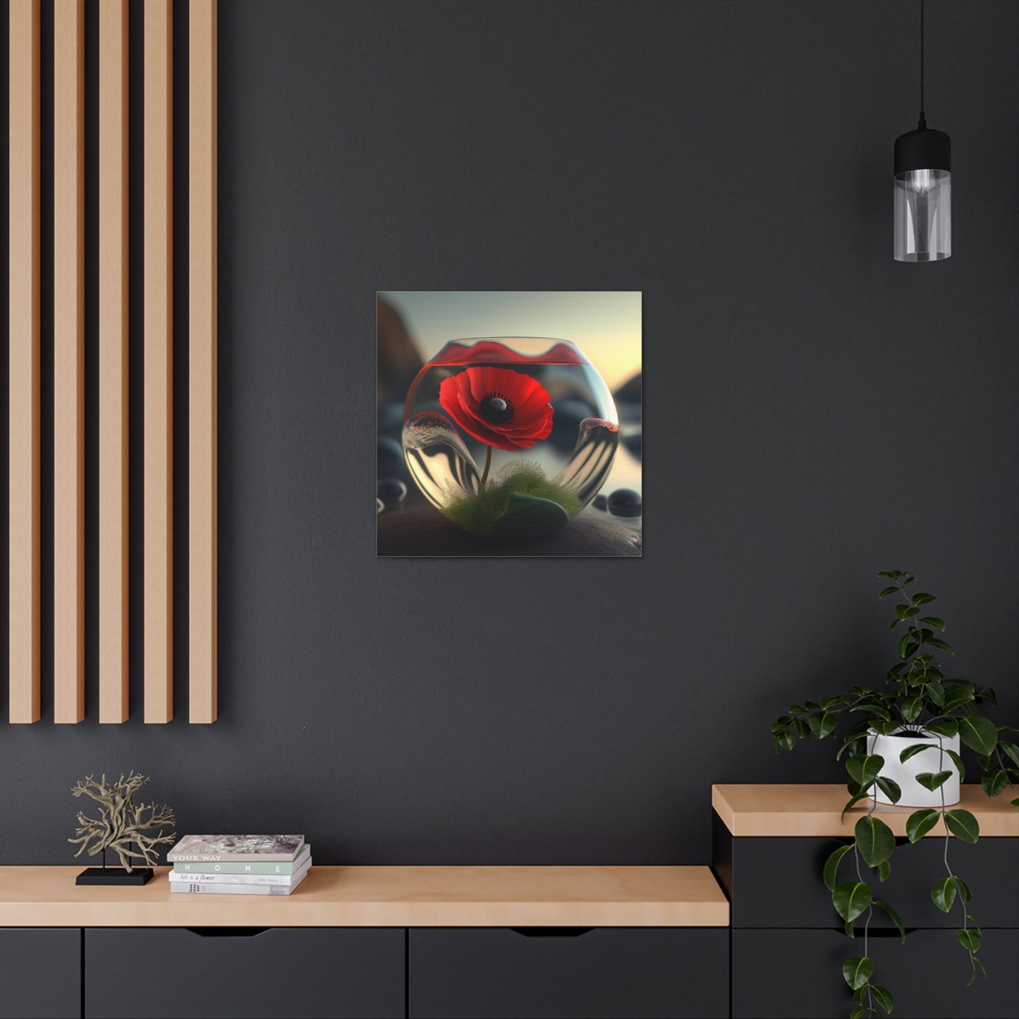 Canvas Gallery Wraps Red Anemone in a Vase 3