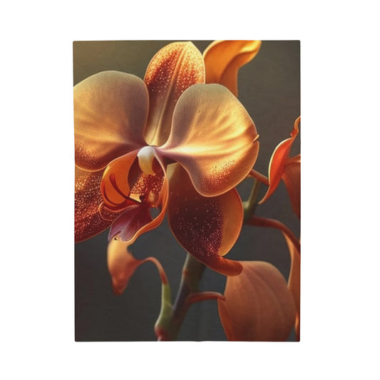 Velveteen Plush Blanket Orange Orchid 1