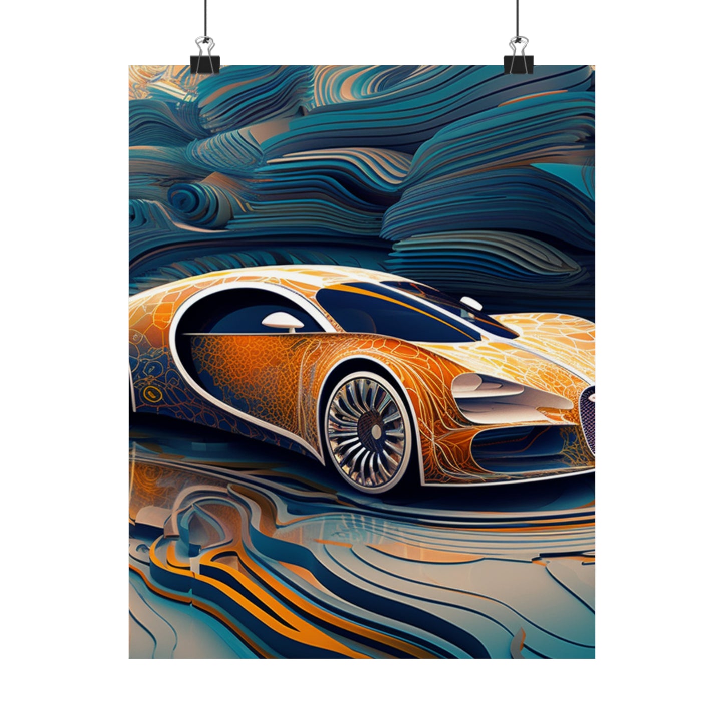 Premium Matte Vertical Posters Bugatti Abstract Flair 1