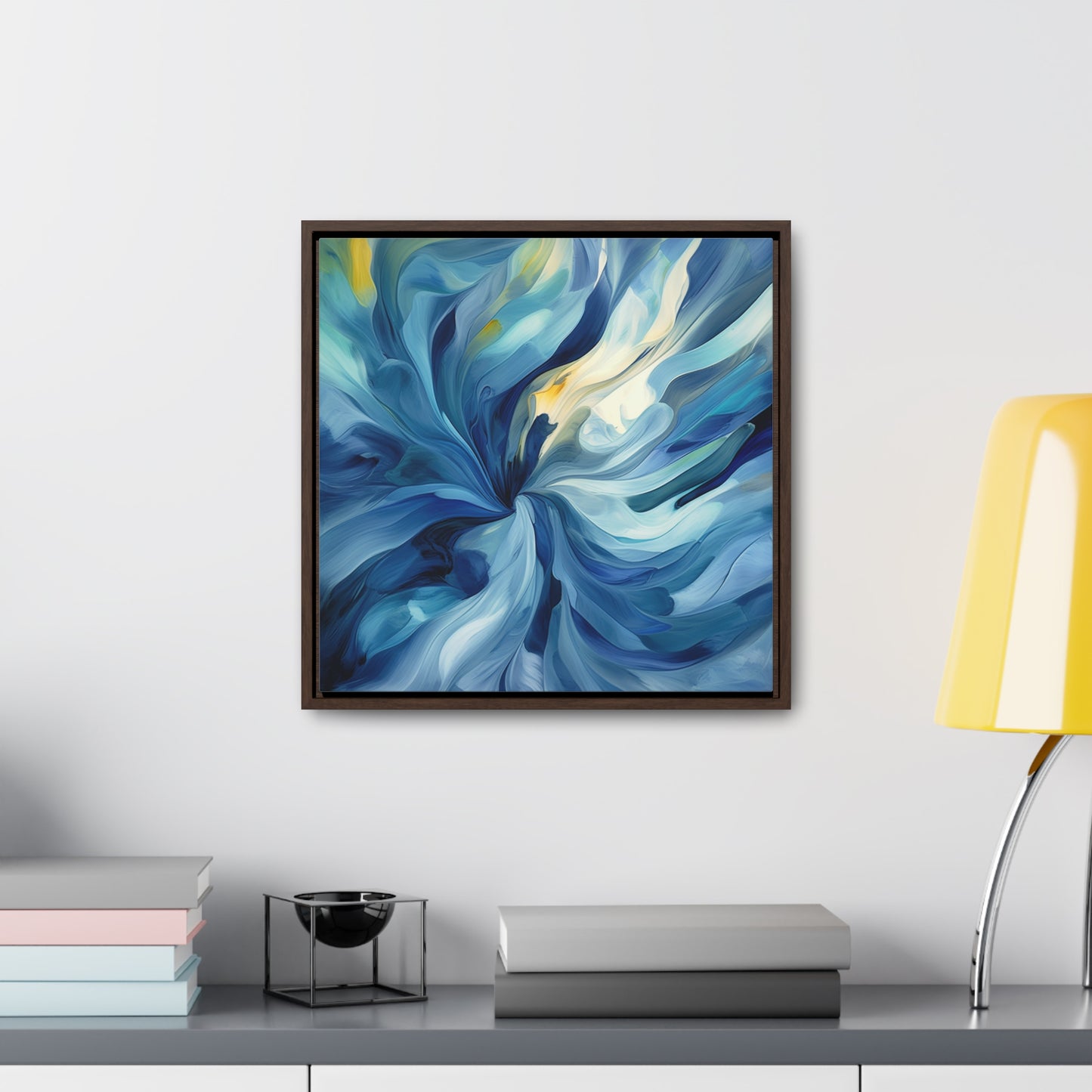 Gallery Canvas Wraps, Square Frame Blue Tluip Abstract 4