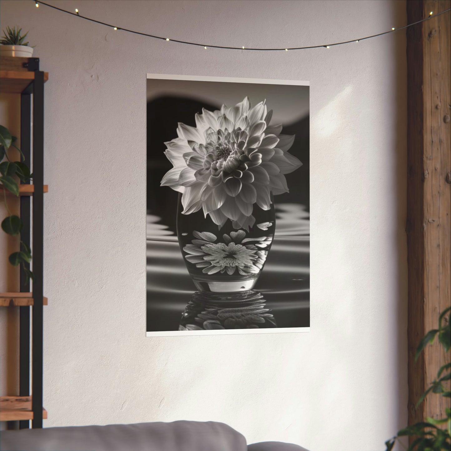 Premium Matte Vertical Posters White Dahlia 4