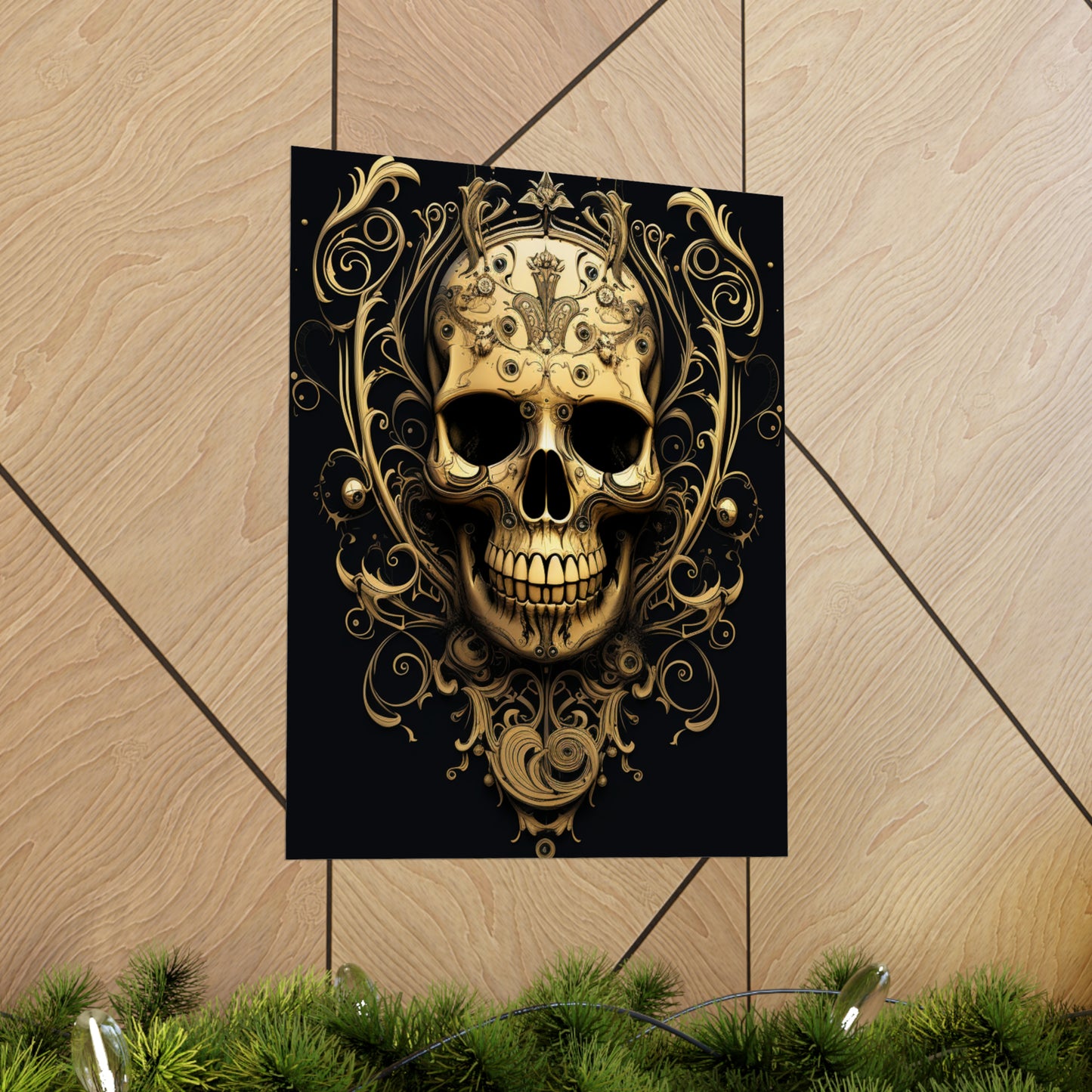 Premium Matte Vertical Posters Skull Treble Clef 3