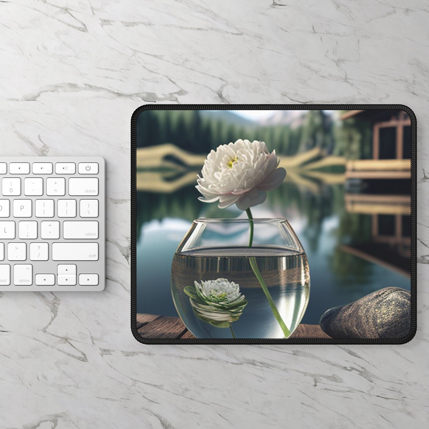 Gaming Mouse Pad  White Peony glass vase 2