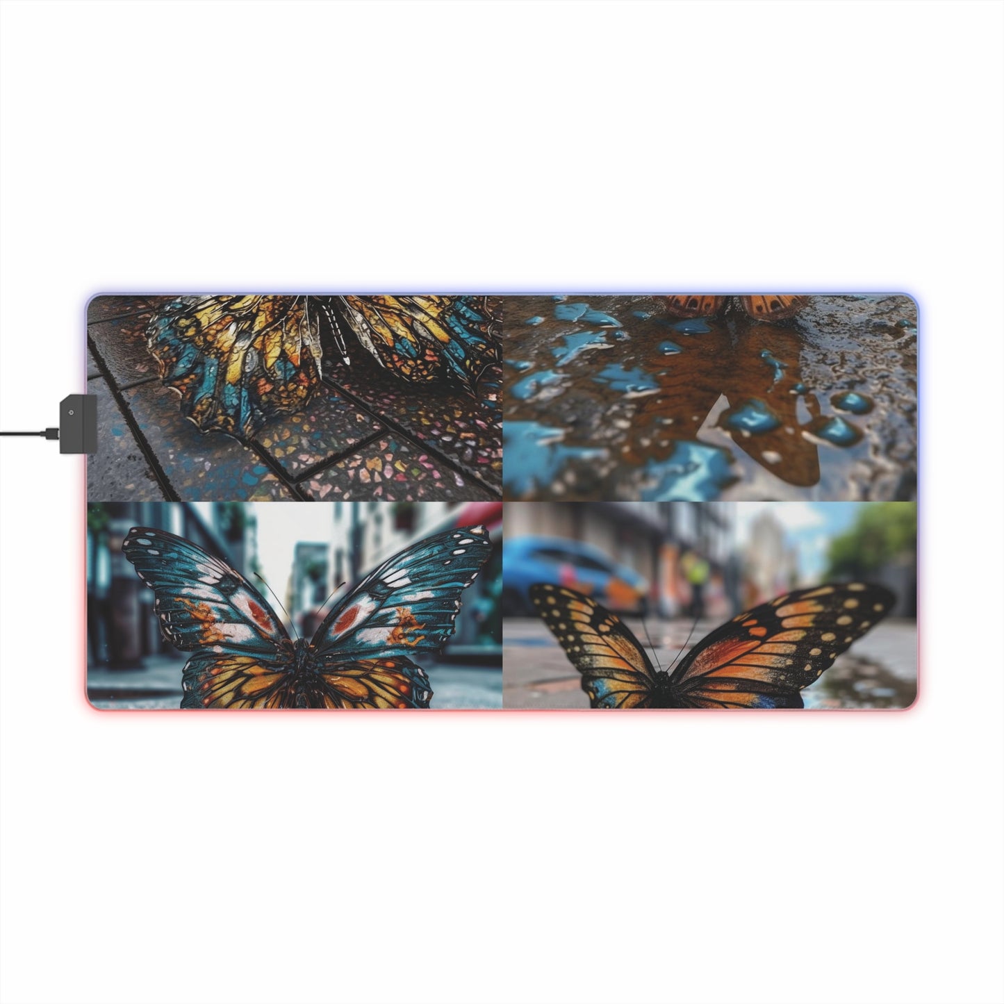 LED Gaming Mouse Pad Water Butterfly Street 5