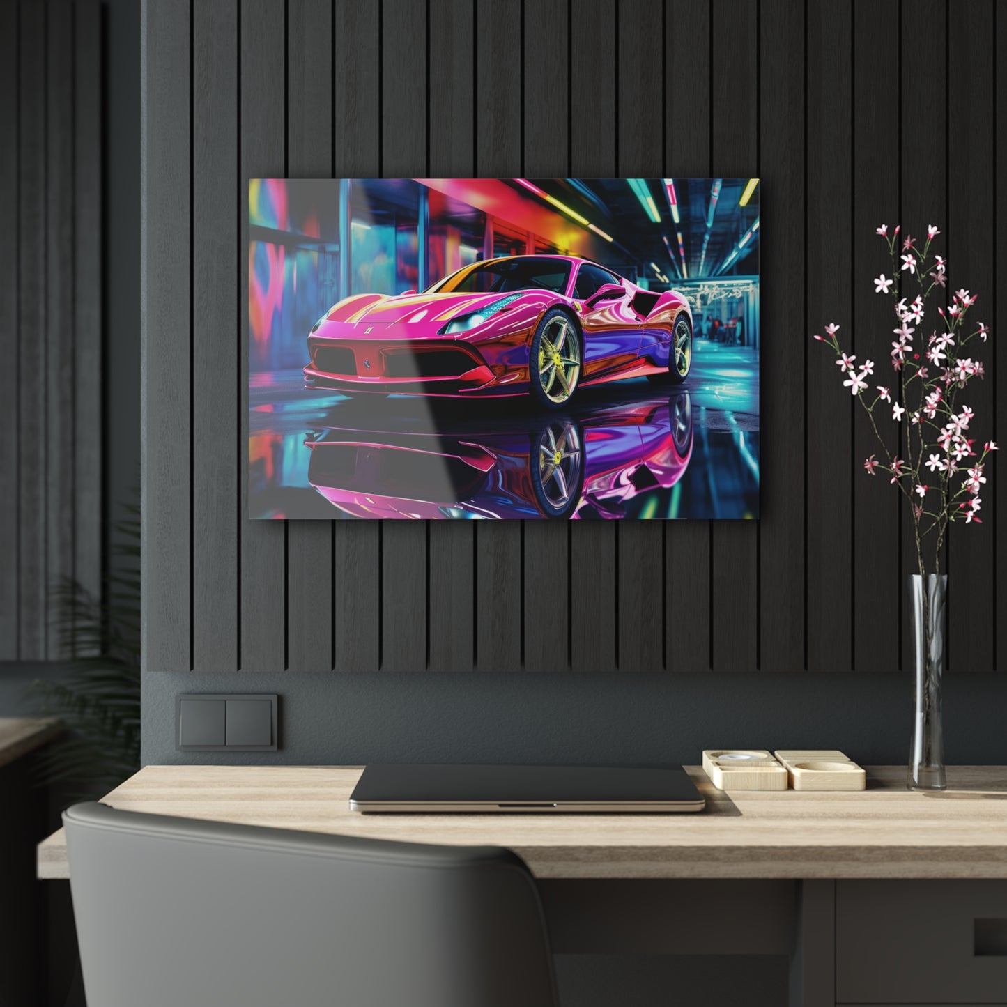 Acrylic Prints Pink Macro Ferrari 4