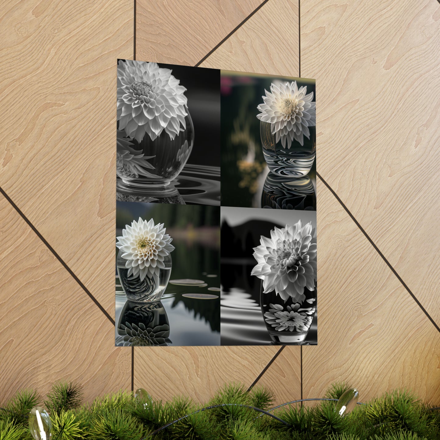 Premium Matte Vertical Posters White Dahlia 5