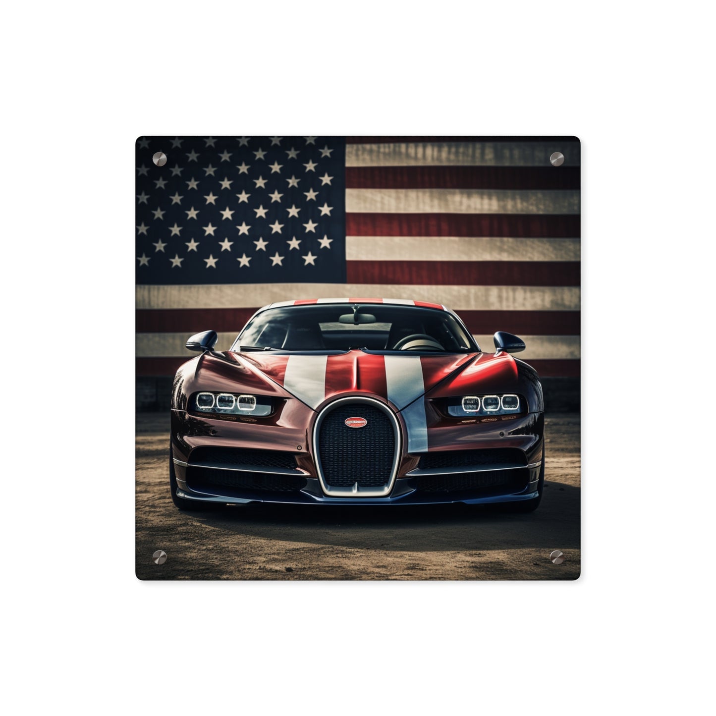 Acrylic Wall Art Panels Bugatti Flag 1