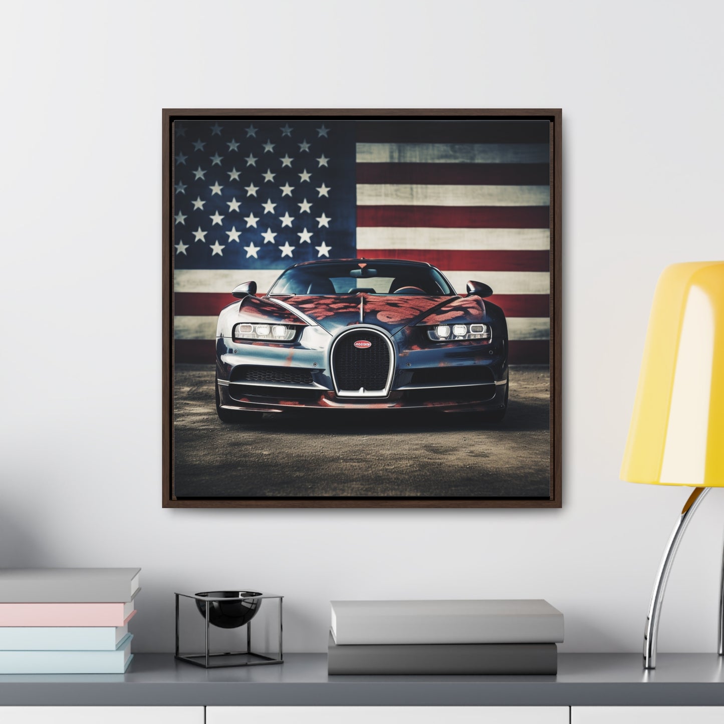 Gallery Canvas Wraps, Square Frame Bugatti Flag 3