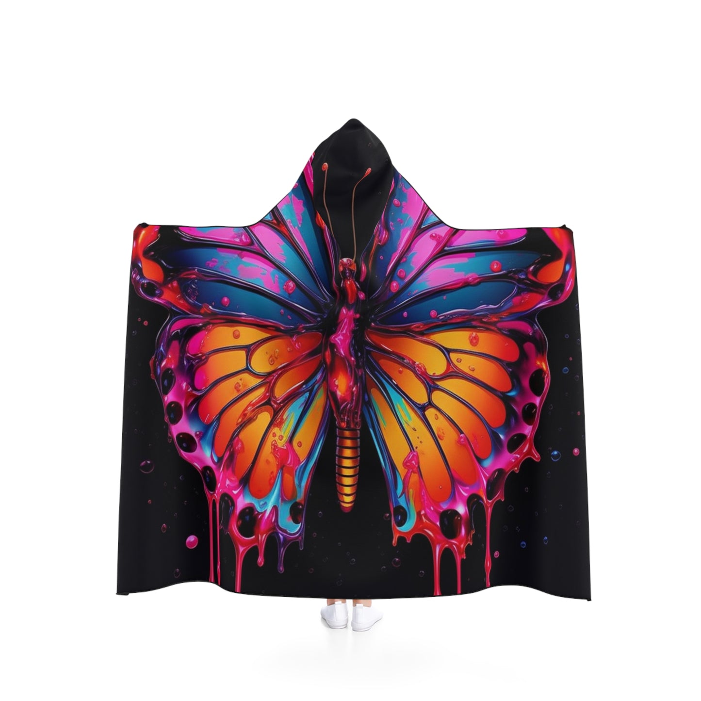 Hooded Blanket Pink Butterfly Flair 1