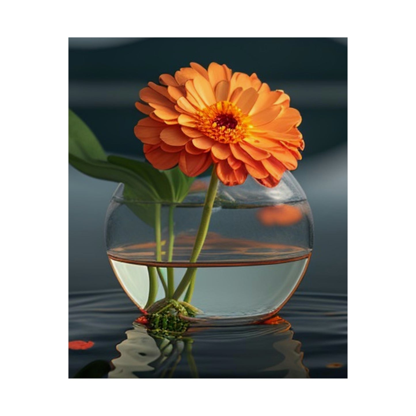 Premium Matte Vertical Posters Orange Zinnia 2