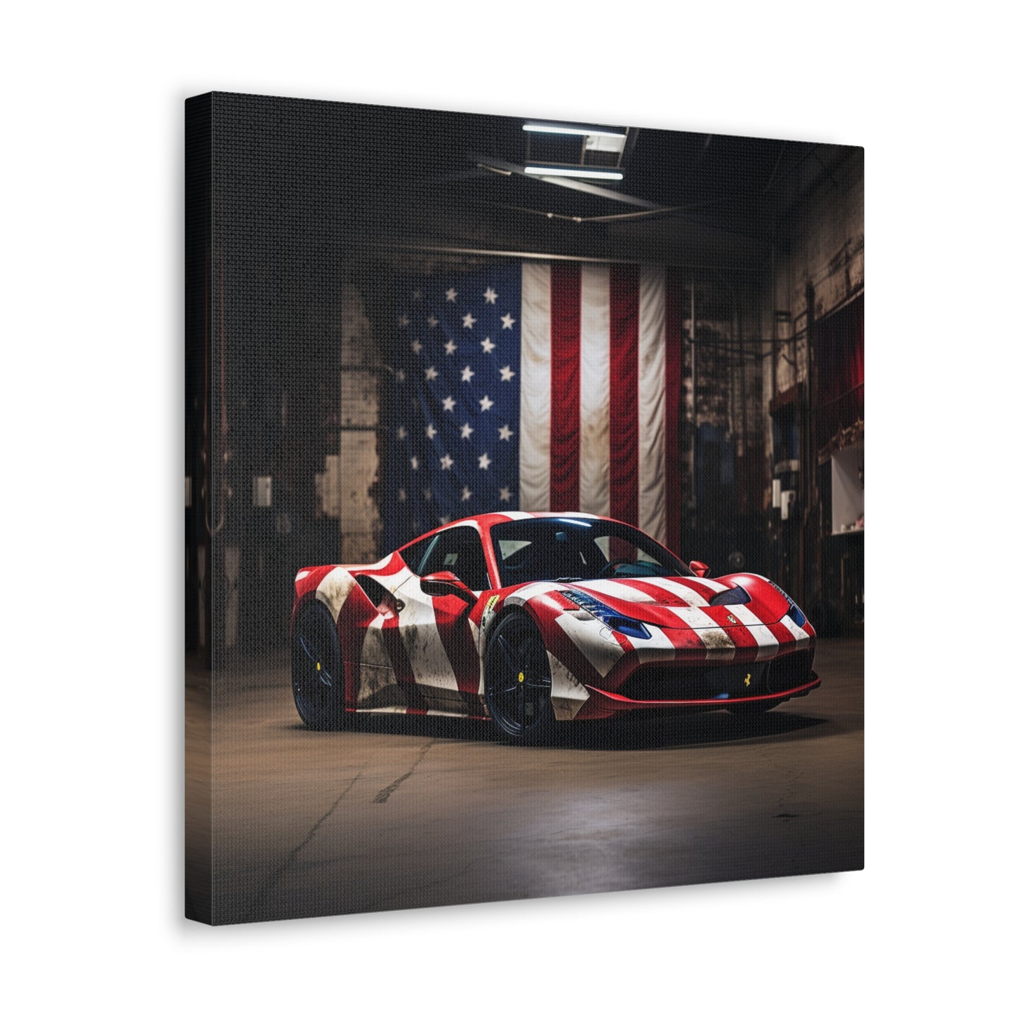 Canvas Gallery Wraps American Flag Farrari 2