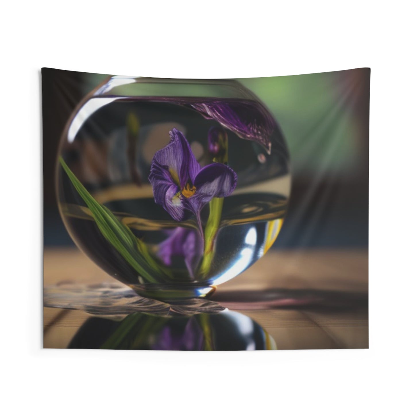 Indoor Wall Tapestries Purple Iris in a vase 1