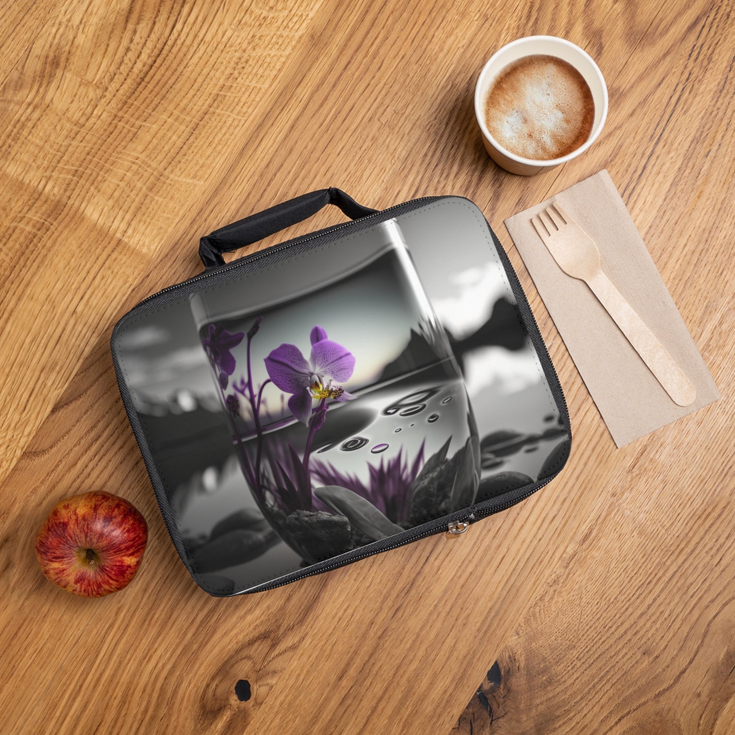 Lunch Bag Purple Orchid Glass vase 2