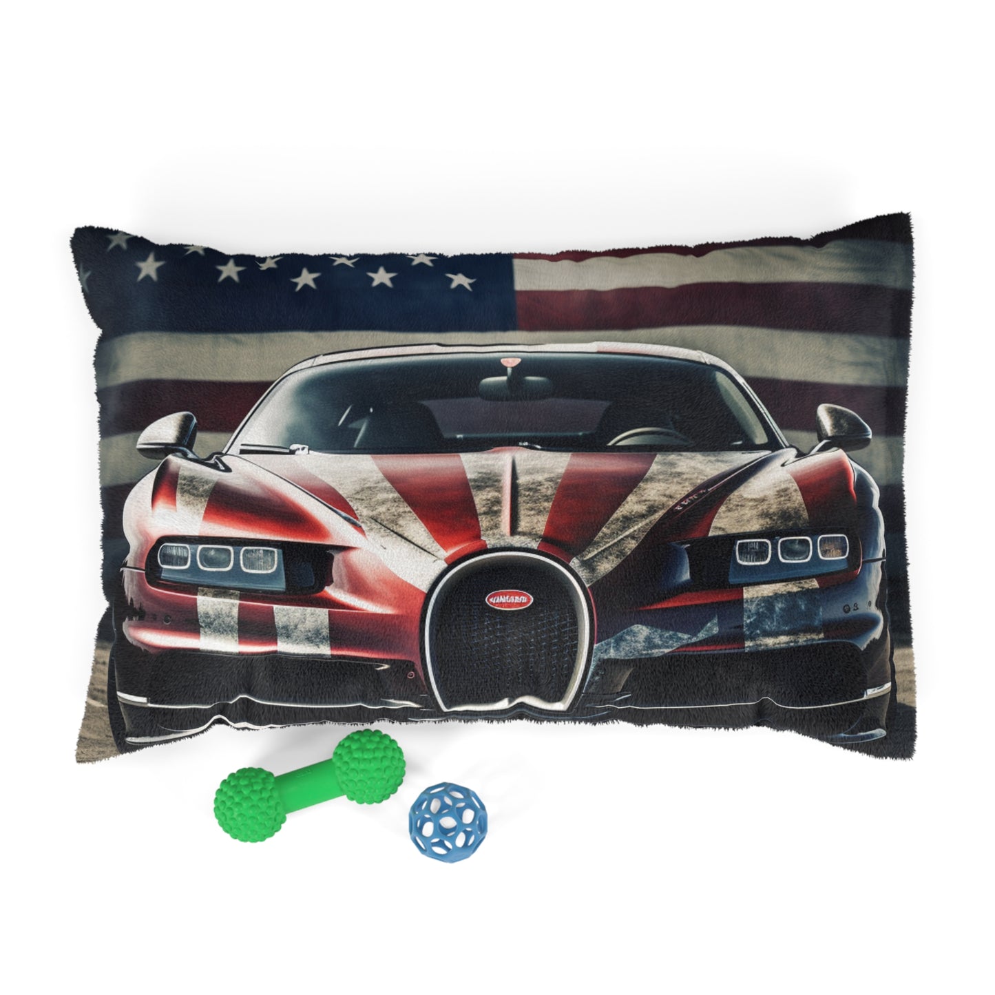 Pet Bed American Flag Background Bugatti 3