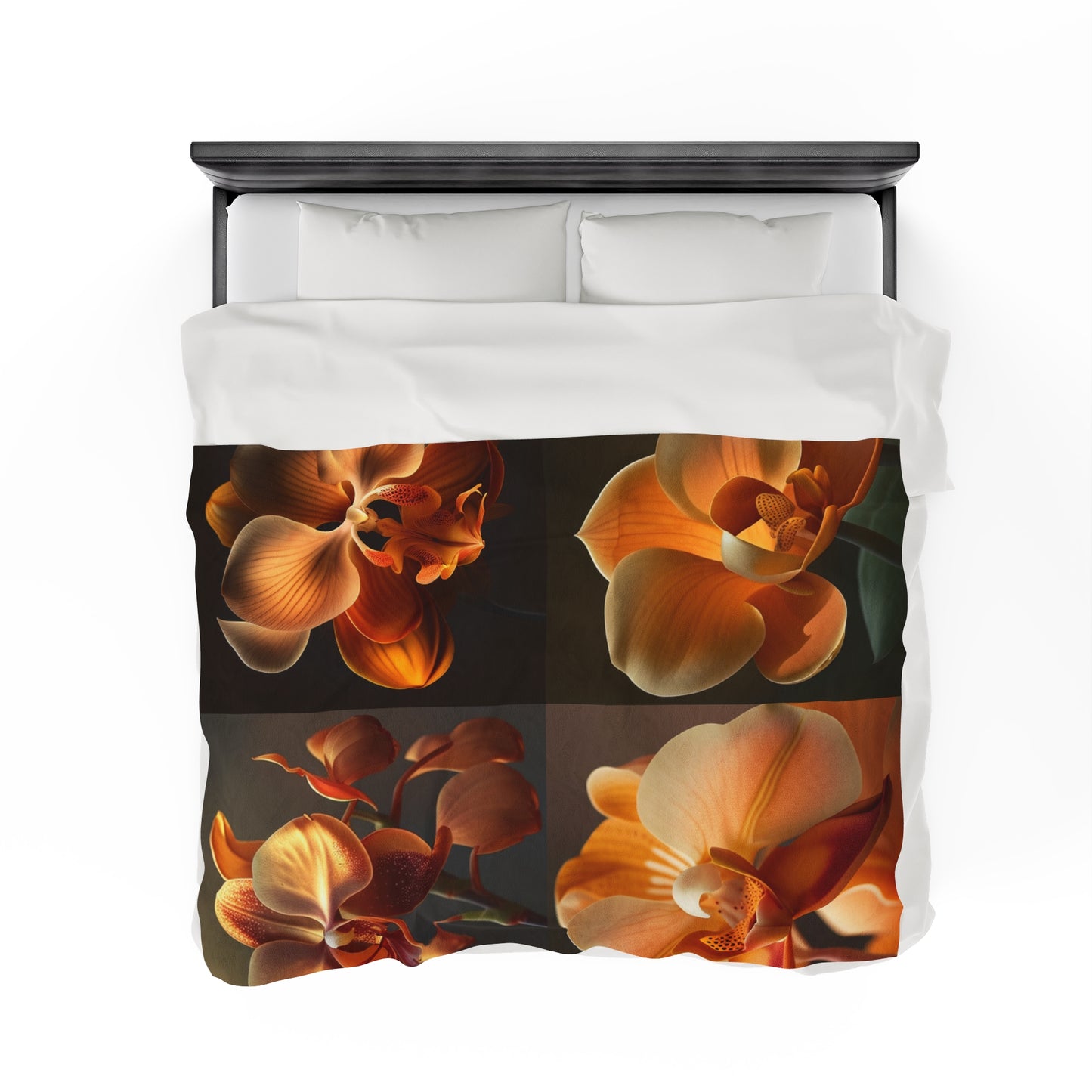 Velveteen Plush Blanket Orange Orchid 5