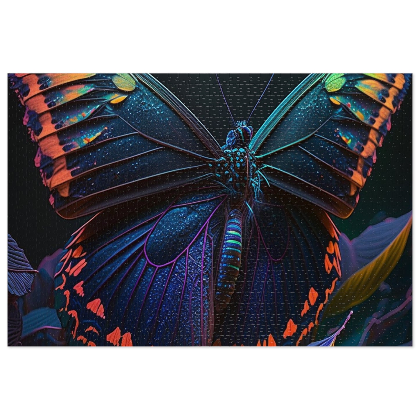 Jigsaw Puzzle (30, 110, 252, 500,1000-Piece) Hue Neon Butterfly 3